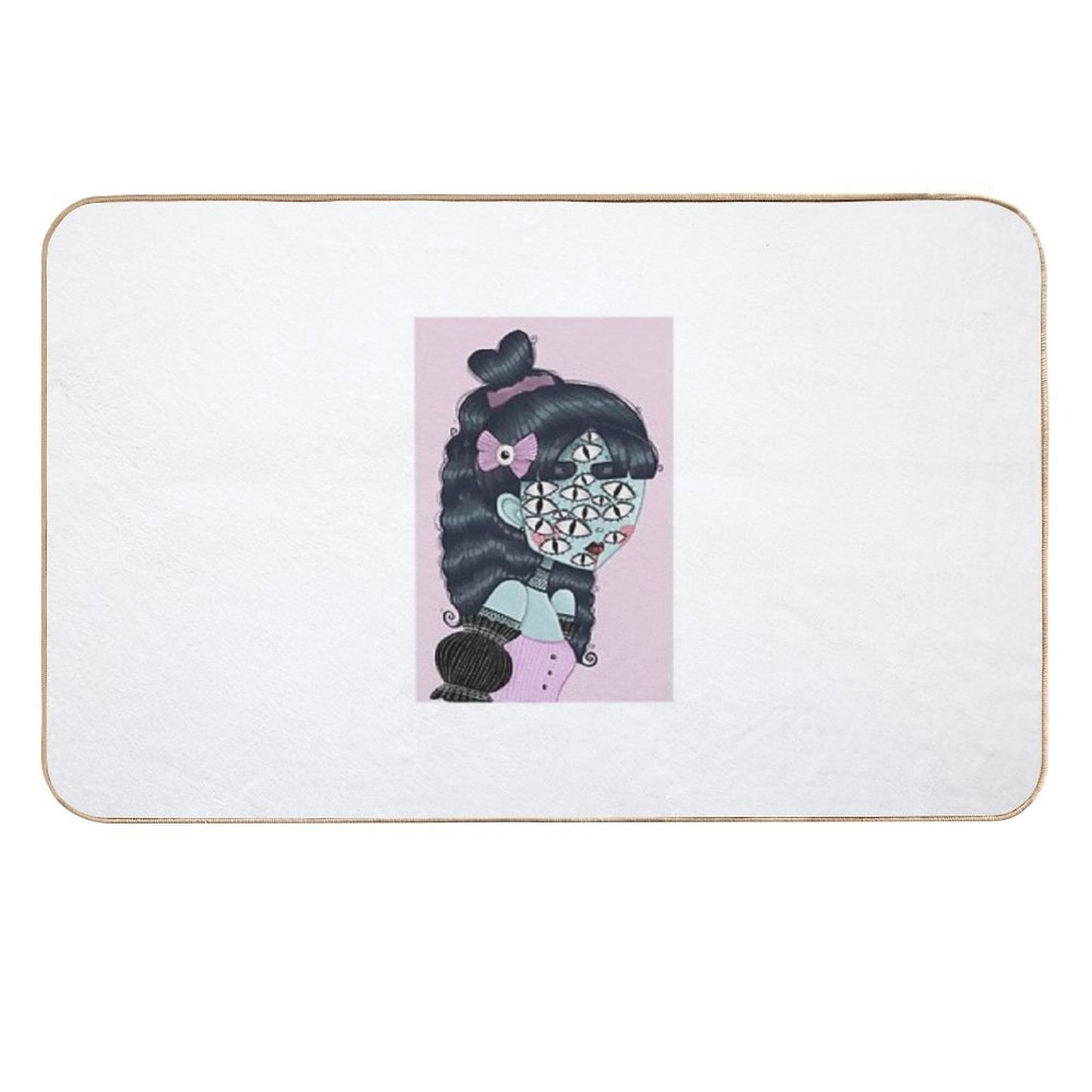 Pastel Goth Creature Illustration Odorless Bath Mat