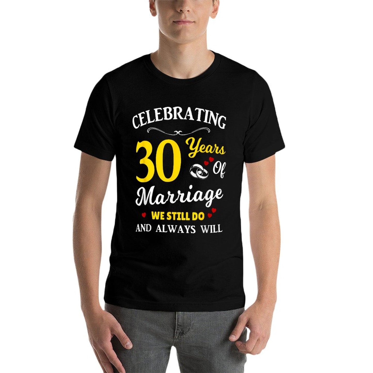 30th Year Wedding Anniversary High-quality Stitching T-Shirt