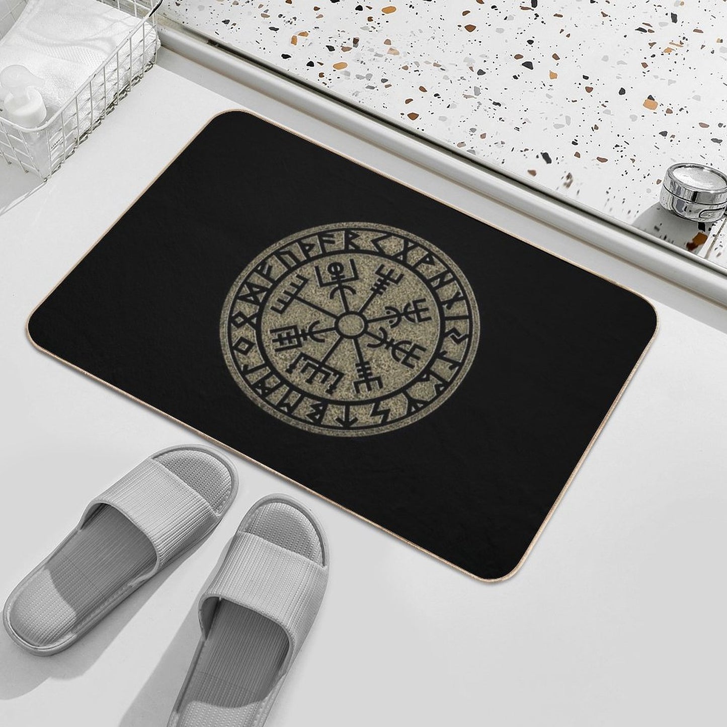 Vegvisir, Viking Compass, Norse, Symbol, Protection, Nordic, Vikings Multi-Purpose Bath Mat