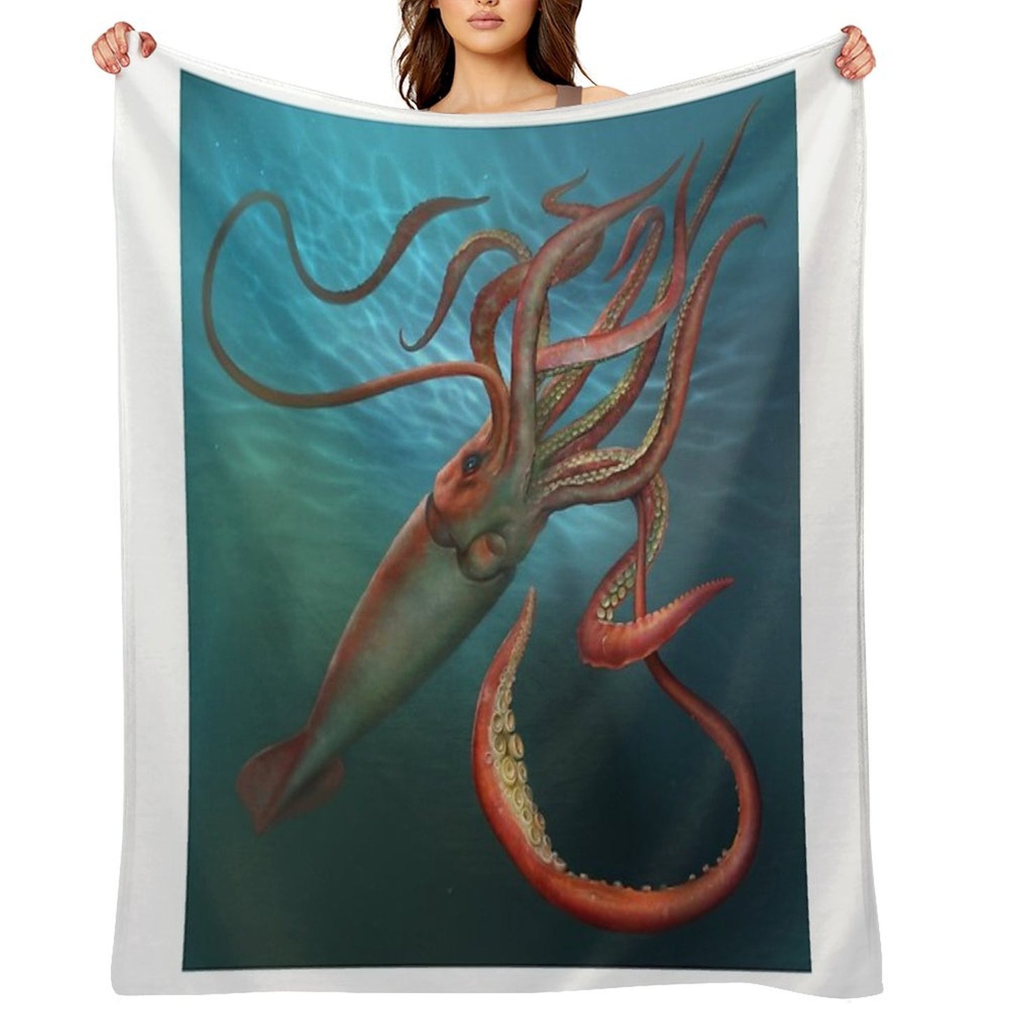 Giant Squid Plush Throw Blanket
