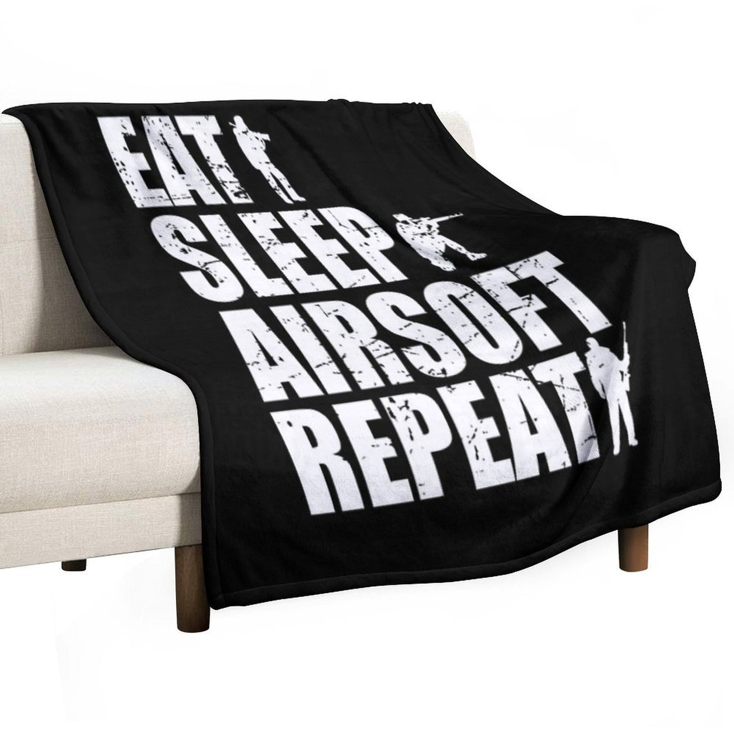Eat Sleep Airsoft Repeat Eco-conscious Throw Blanket