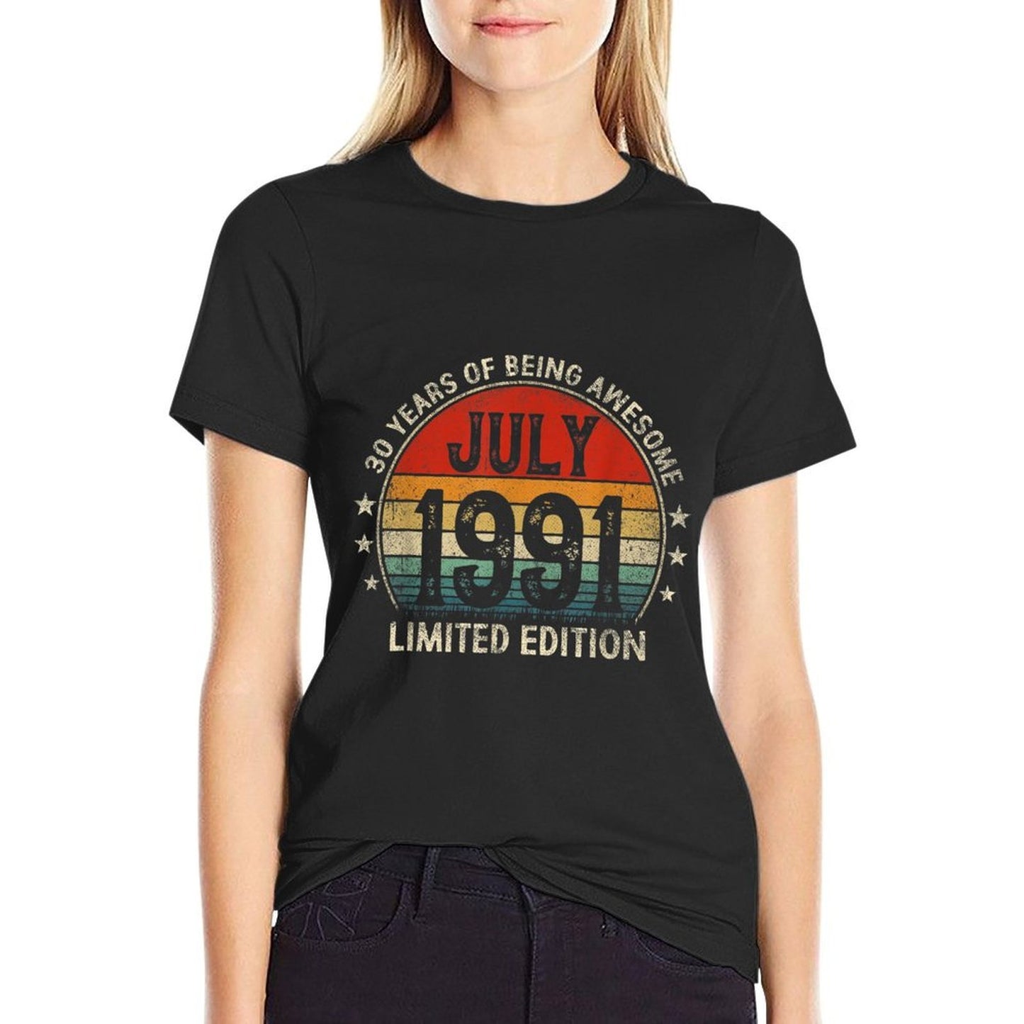 30 Years Old Vintage July 1991 Limited Edition 30th Birthday Relaxed-fit T-Shirt