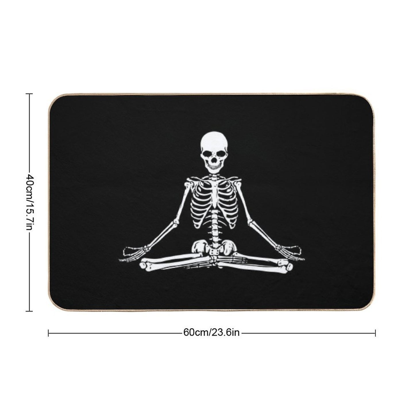 Meditating Skeleton Pet-Safe Bath Mat