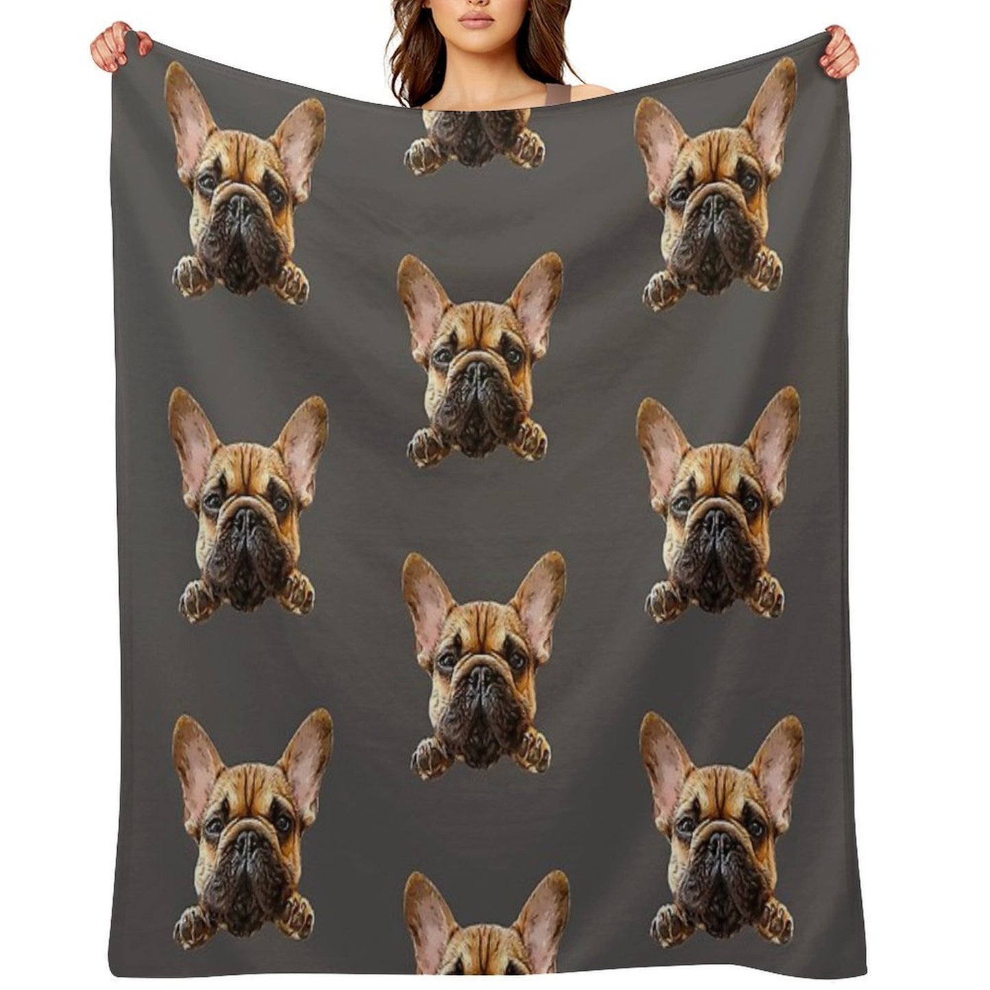 French Bulldog Frenchie Cuteness Shrink-resistant Throw Blanket
