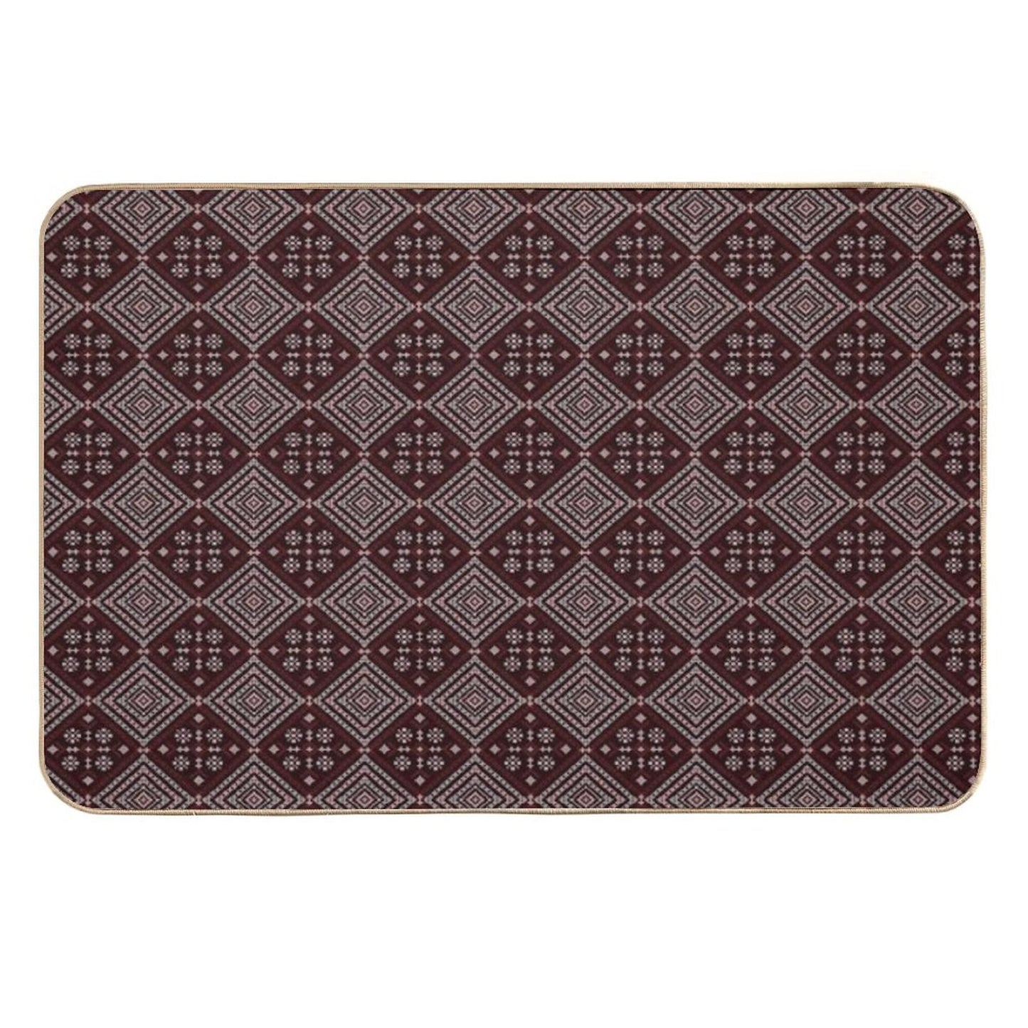 Ethnic Pattern Seamless Pixel Art for Fabric Toxin-Free Bath Mat