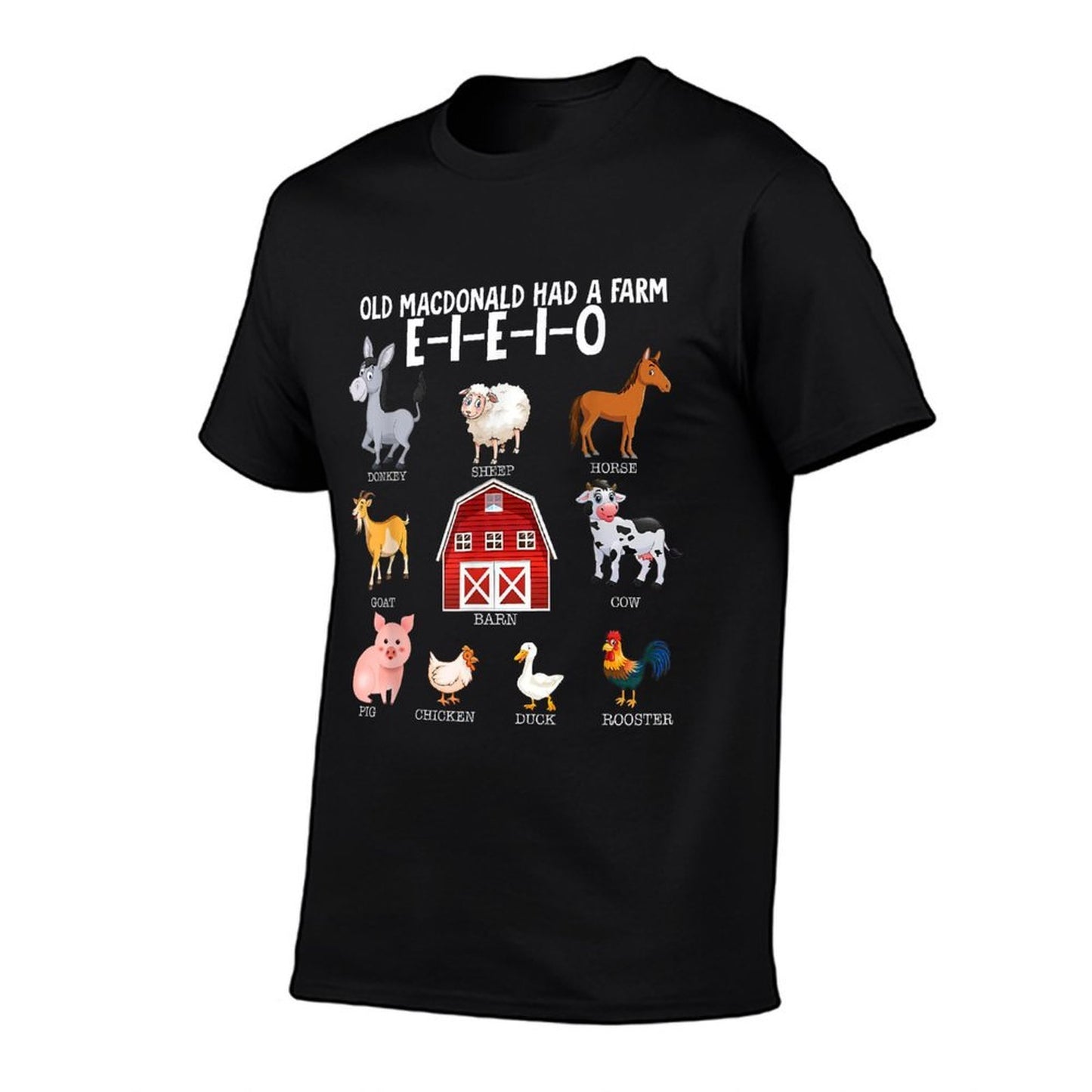 Toddler Kids Farm Animals Old MacDonald Had A Farm E-I-E-I-O Lightweight T-Shirt
