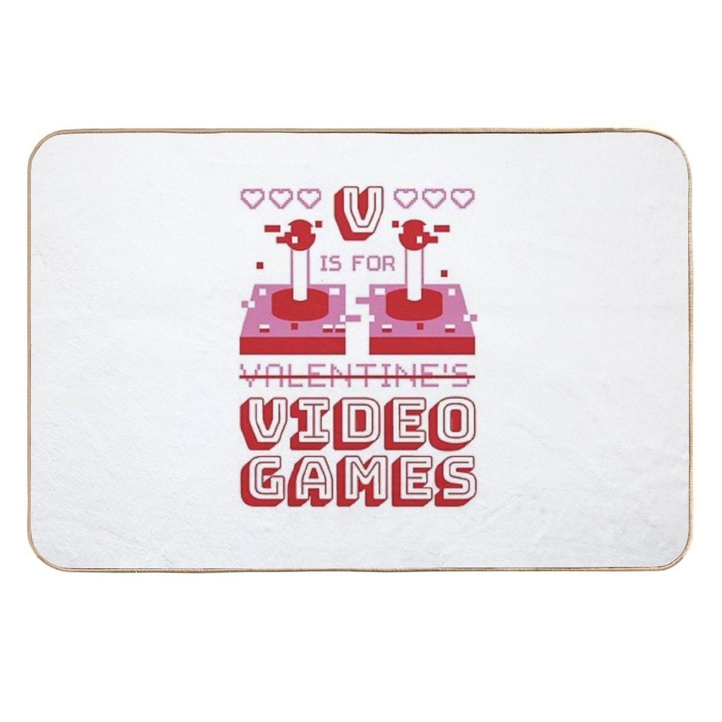 V Is For Video Games - Gaming Is My Valentine Durable Bath Mat