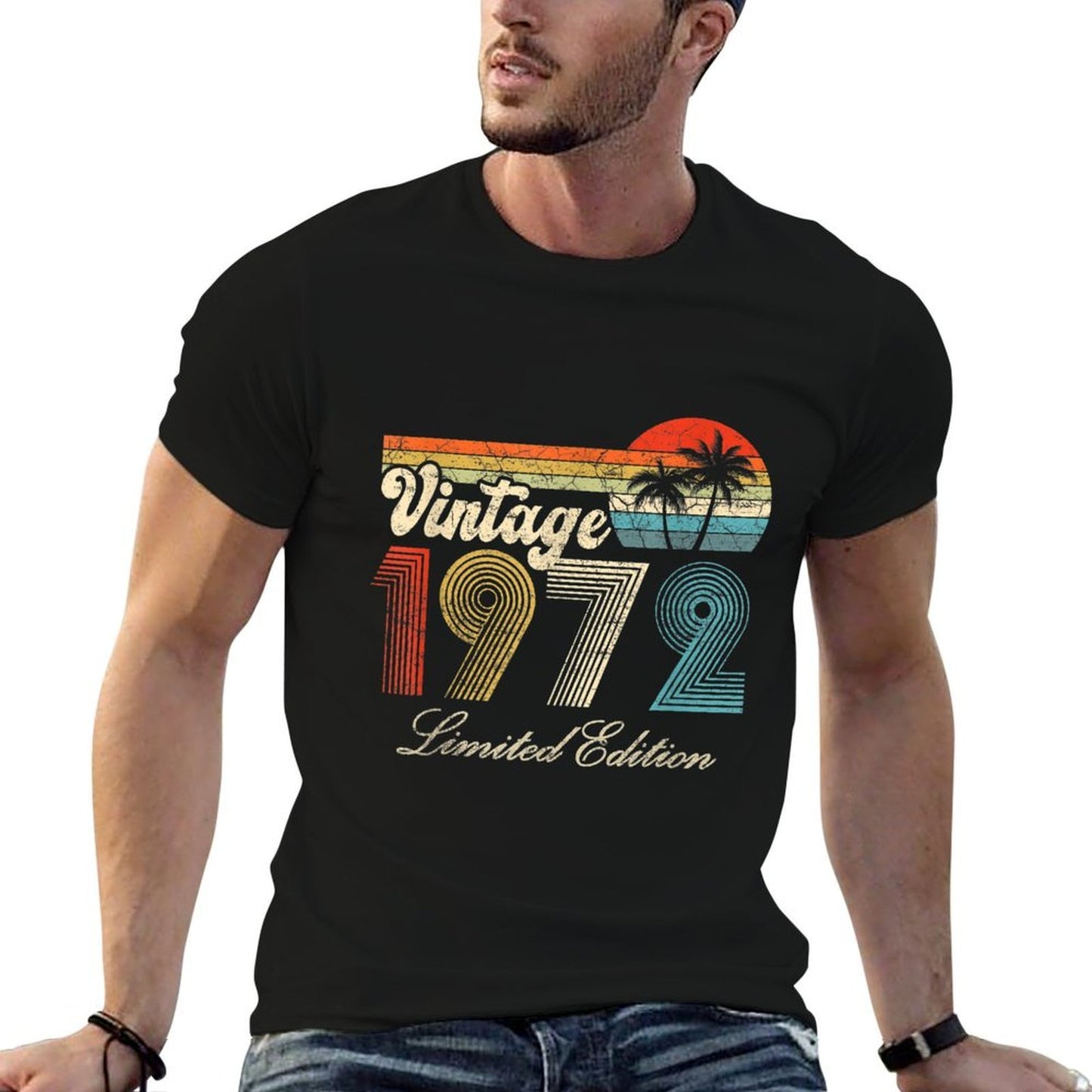 50 Years Old Vintage 1972 Limited Edition 50th Birthday Oversized Silhouette T-Shirt