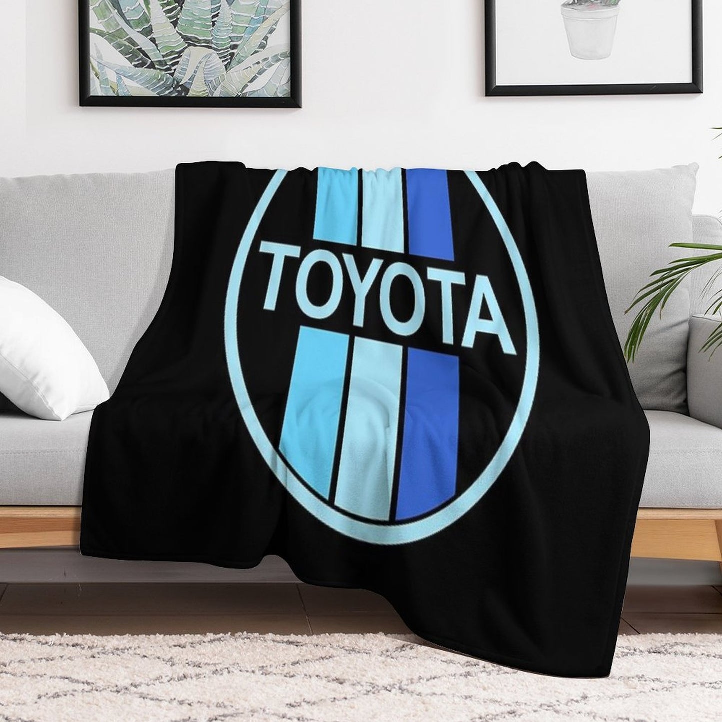 Triple Blue Toyota All-season Throw Blanket