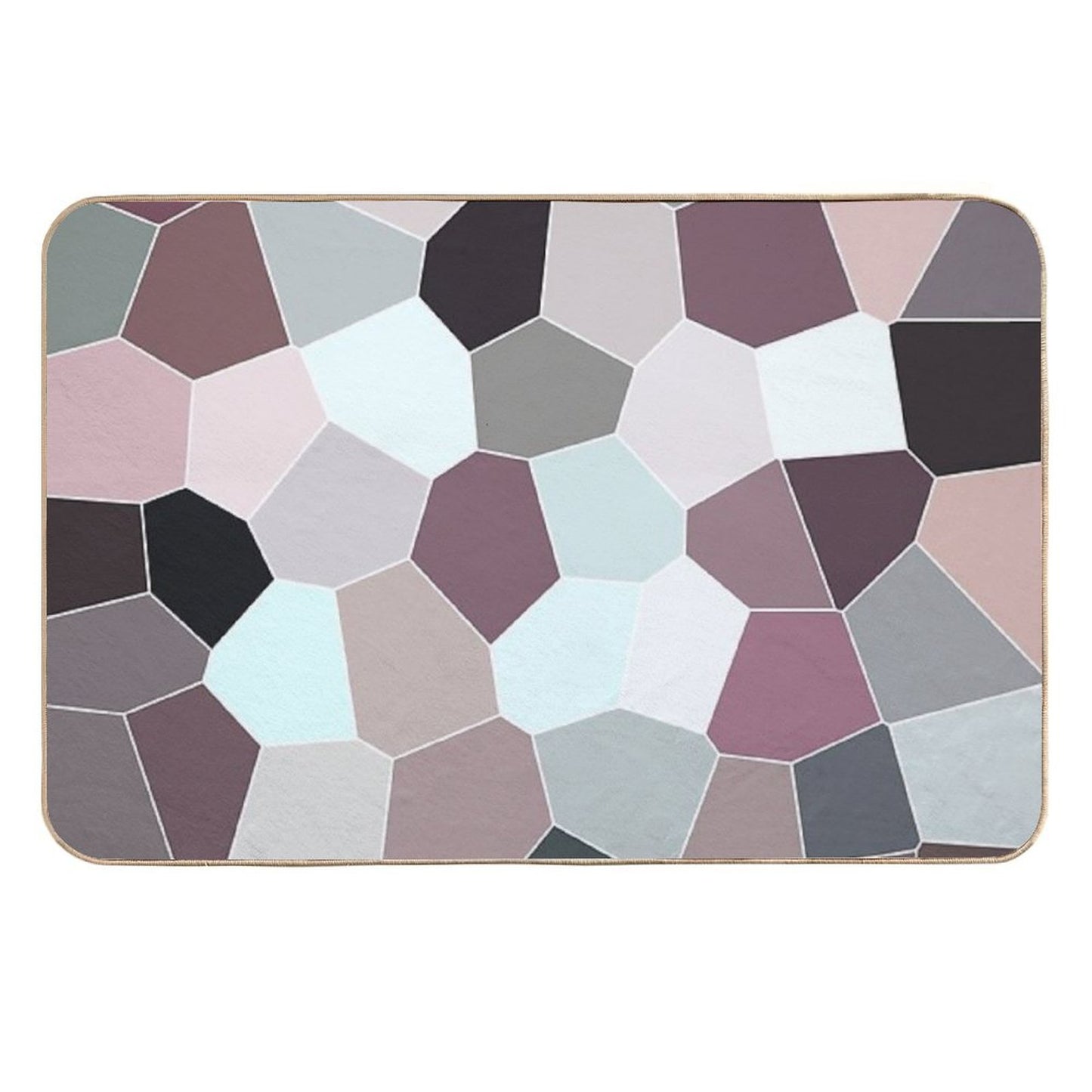 Seashell Colors Coastal Vibes Abstract Seashells And Beach Pebbles Mosaic 4 of 4 Long-Lasting Bath Mat
