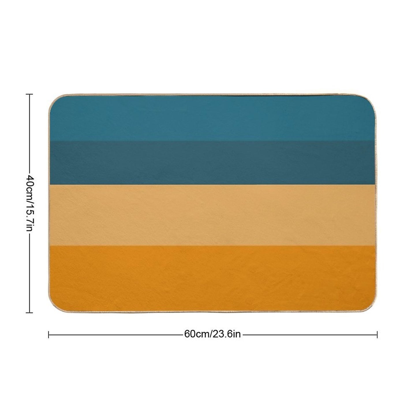Blue to Orange Minimalist Color Block Stripes Pattern Pet-Safe Bath Mat