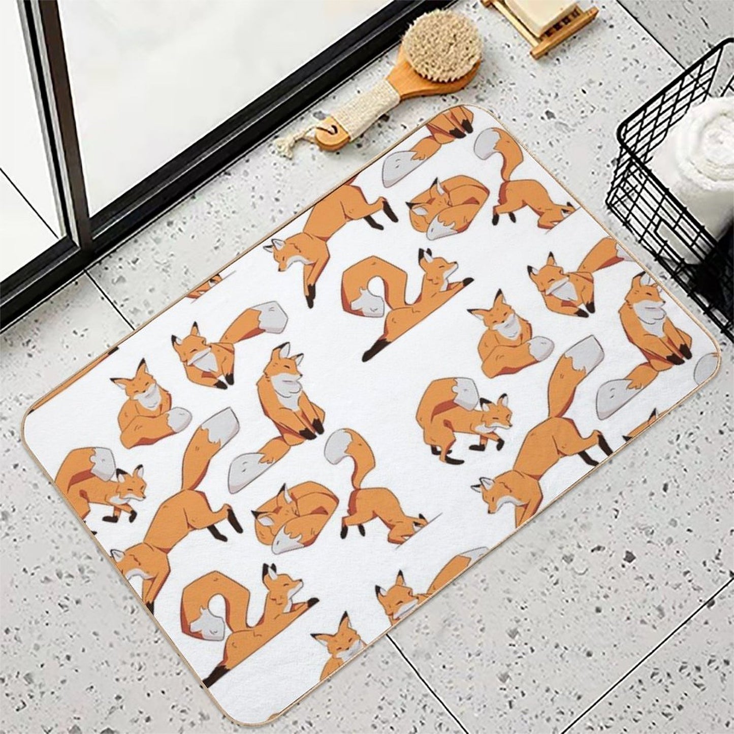Cute Foxes Eco-Friendly Bath Mat