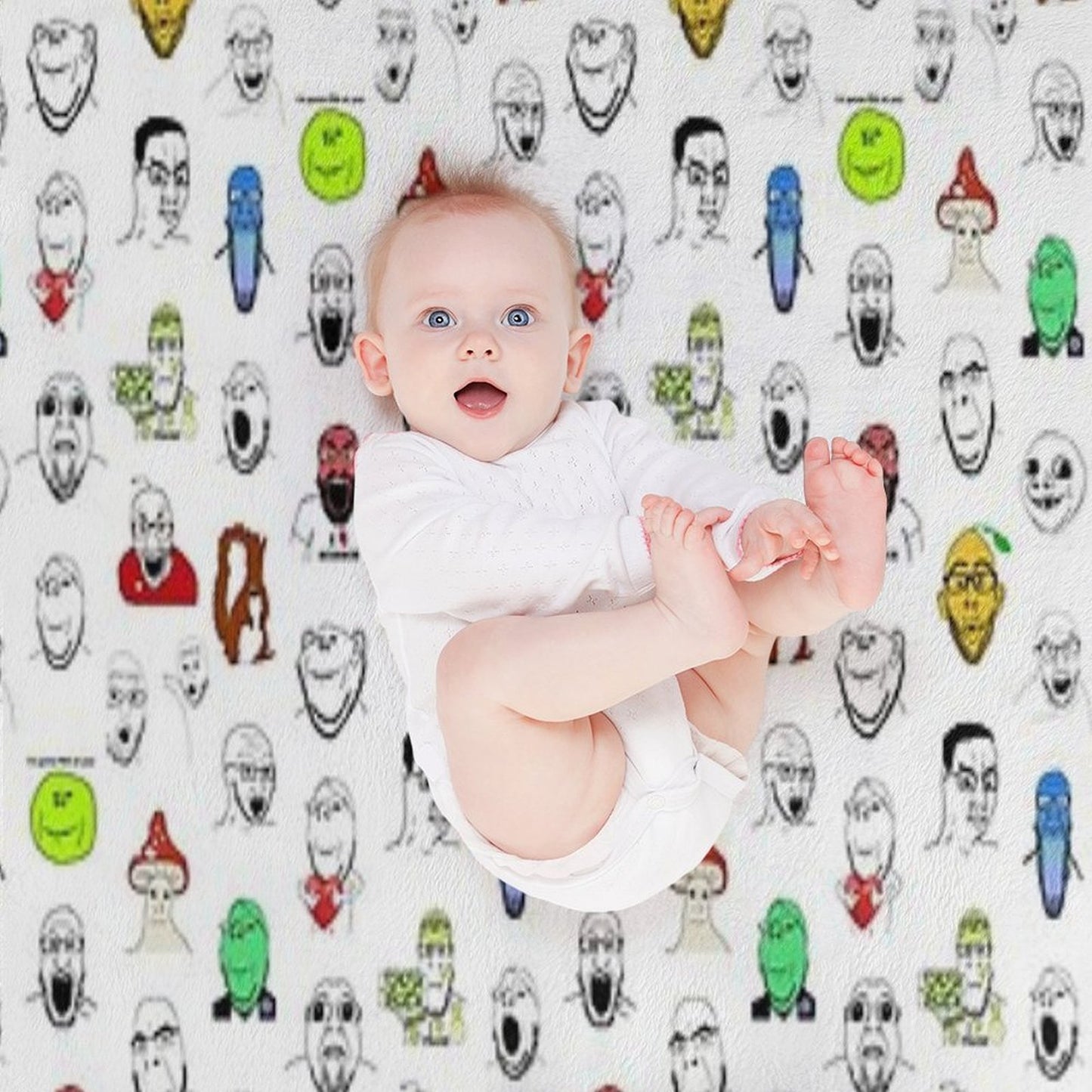 Soyjak Collage Anti-pilling Throw Blanket