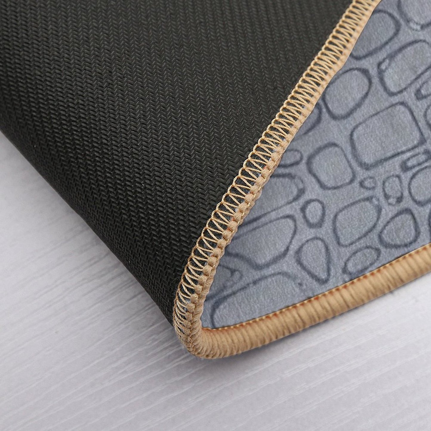 Stone Wall Pattern High-Traffic Bath Mat