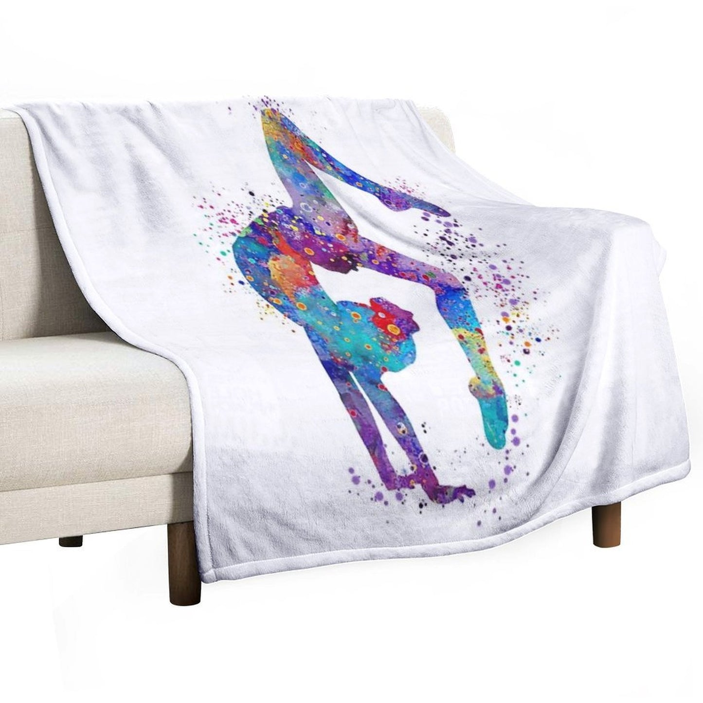 Gymnastics Tumbling Watercolor Sports Anti-pilling Throw Blanket
