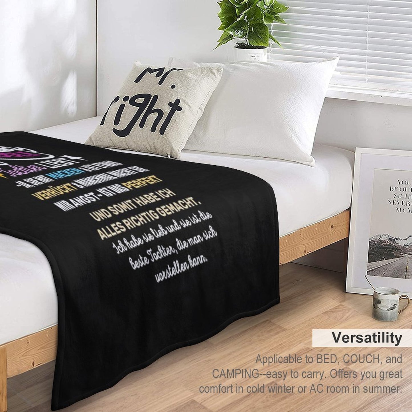 Not A Perfect Mom Daughter Saying Travel-friendly Throw Blanket