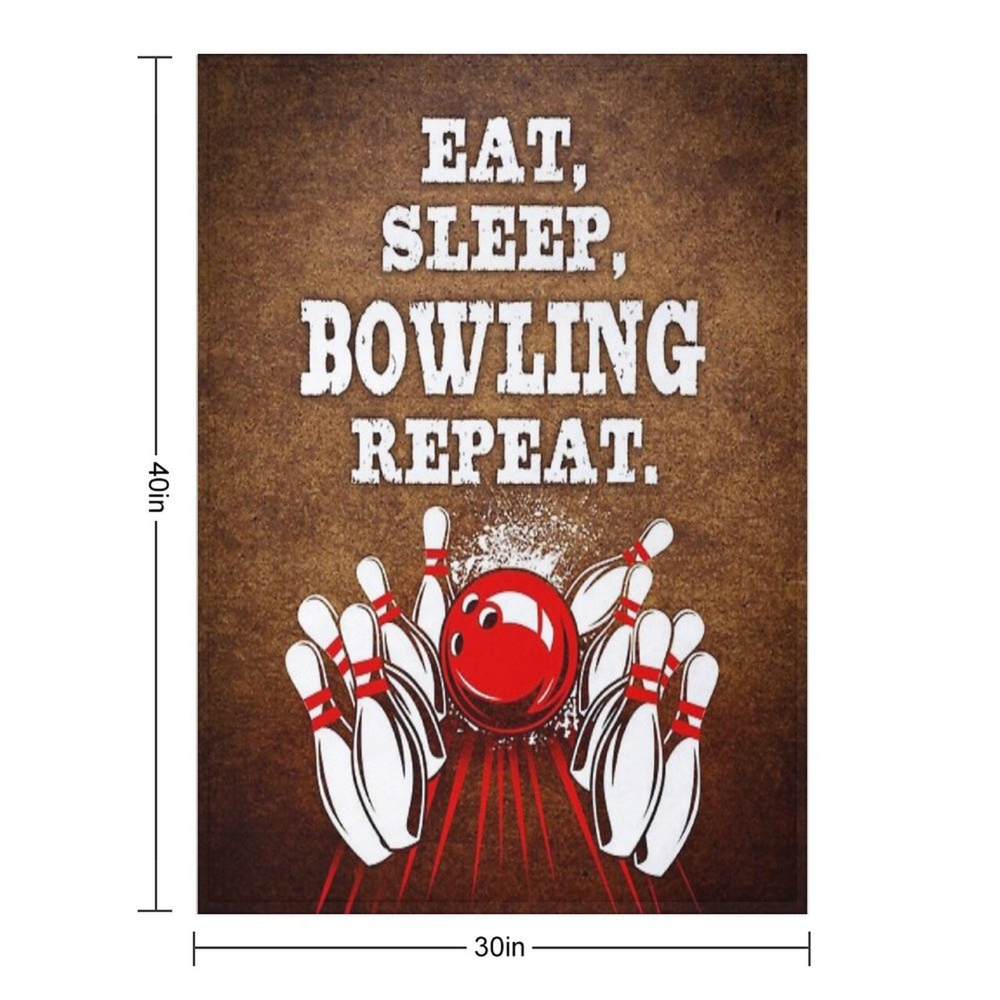 Eat Sleep Bowling Vintage Art Multi-functional Throw Blanket