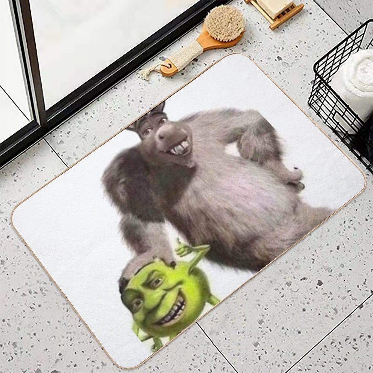 Shrek And Donkey X Monsters Inc. Easy To Clean Bath Mat