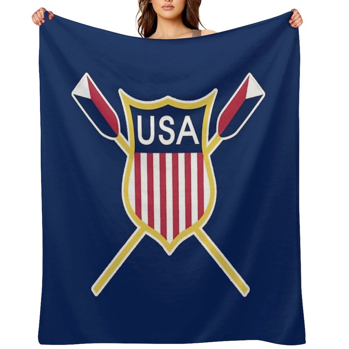 Usa Rowing Machine-washable Throw Blanket