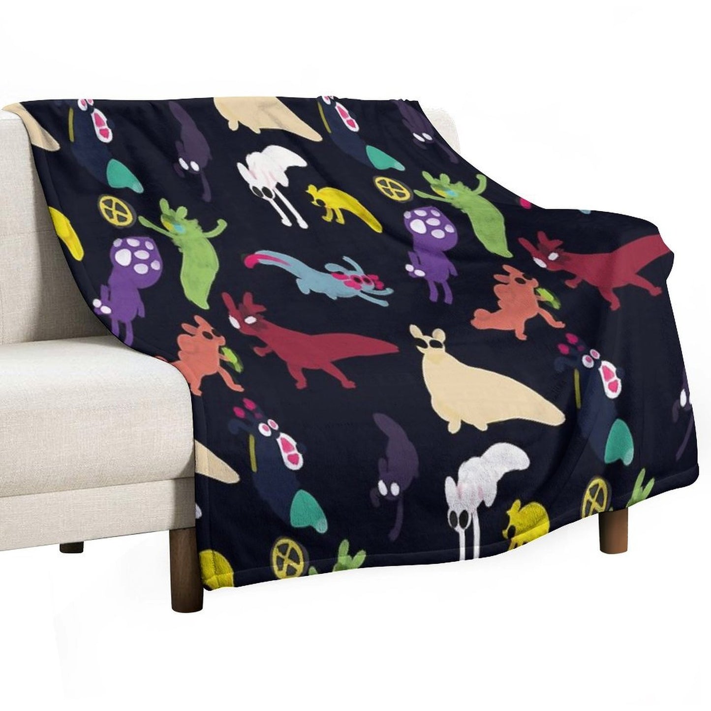 Slugcats Pattern Sustainable Throw Blanket
