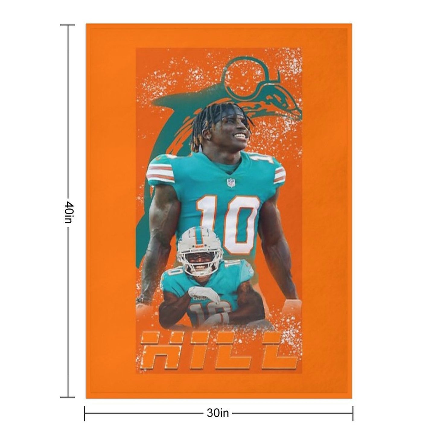 Tyreek Hill Dolphins Anti-pilling Throw Blanket