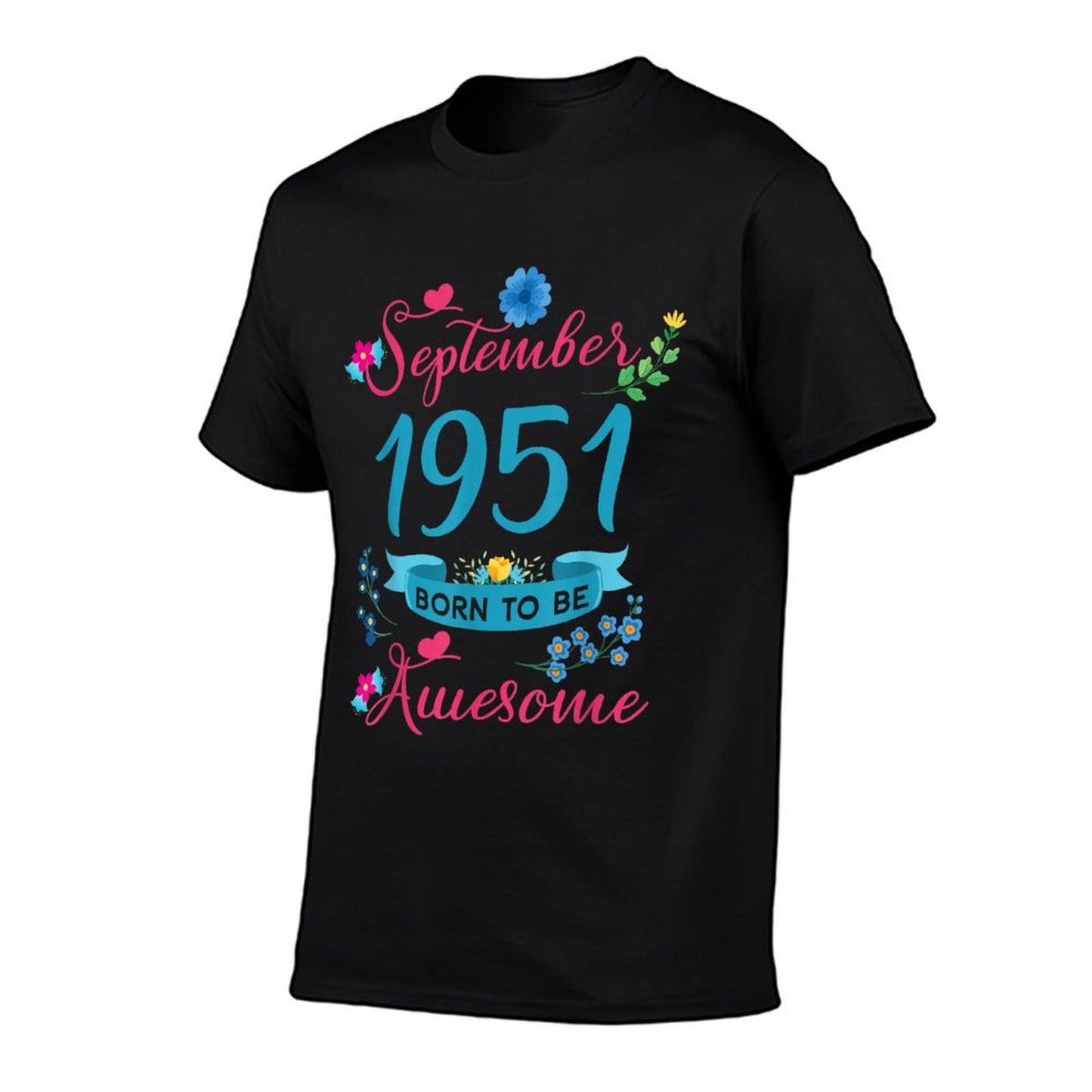 70th Birthday Floral For Women Born In September 1951 Classic T-Shirt