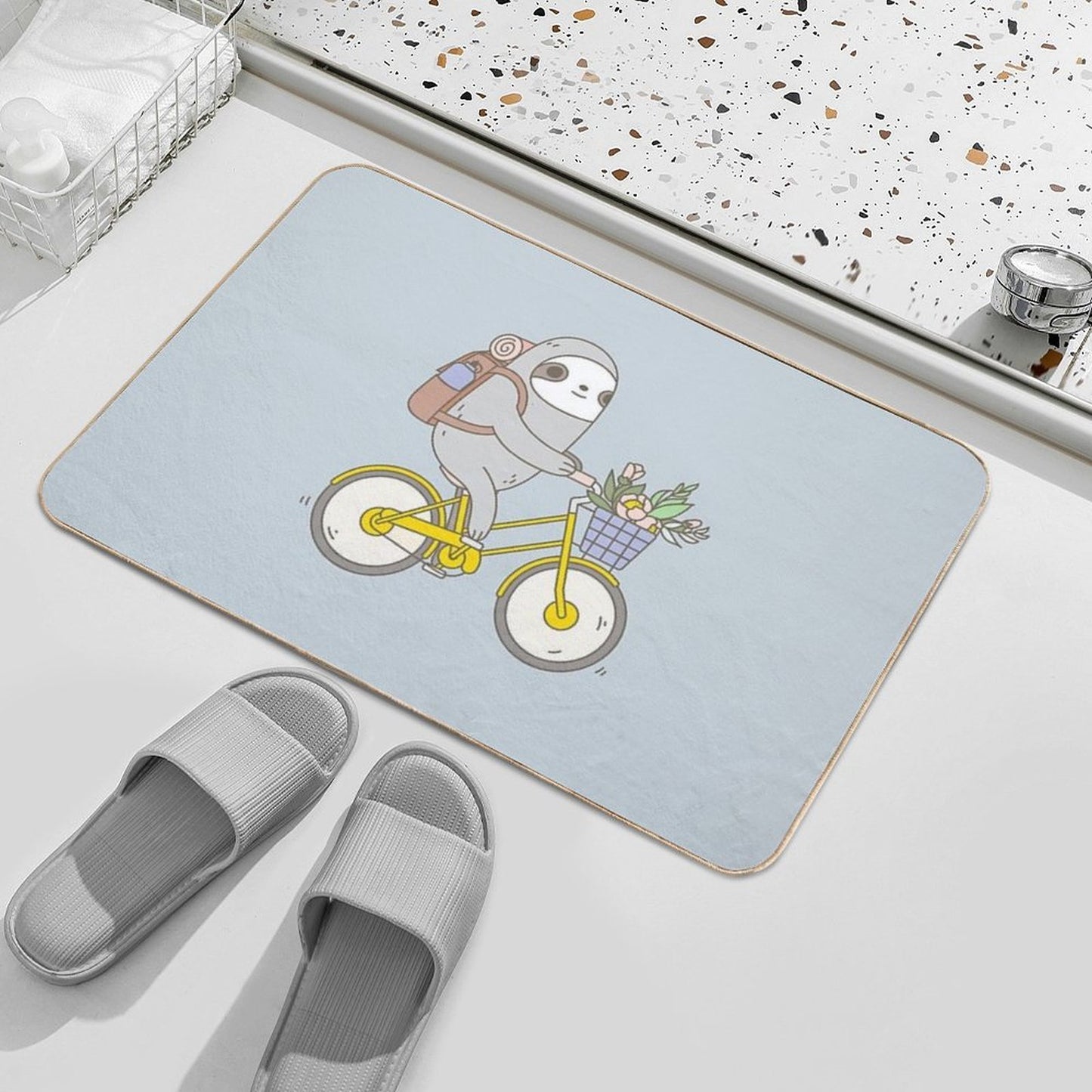 Biking Sloth Anti-Trip Bath Mat