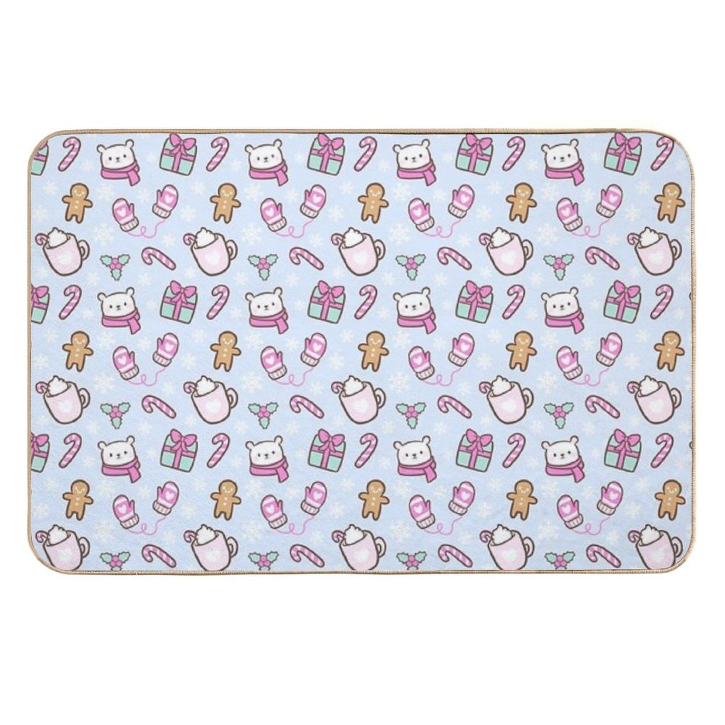 Cute Christmas Blue Nikury Stain-Proof Bath Mat