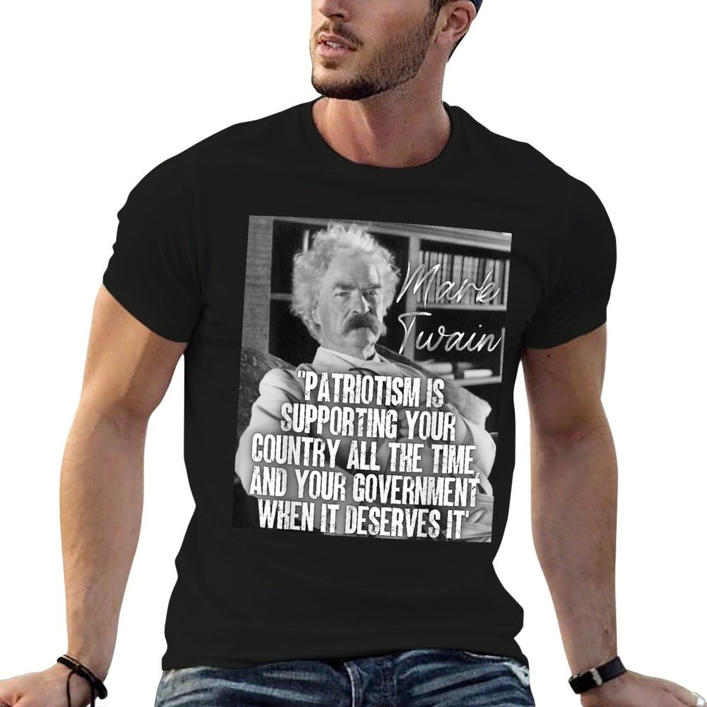 Mark Twain Quote Patriotism Supporting Country Government Soft T-Shirt