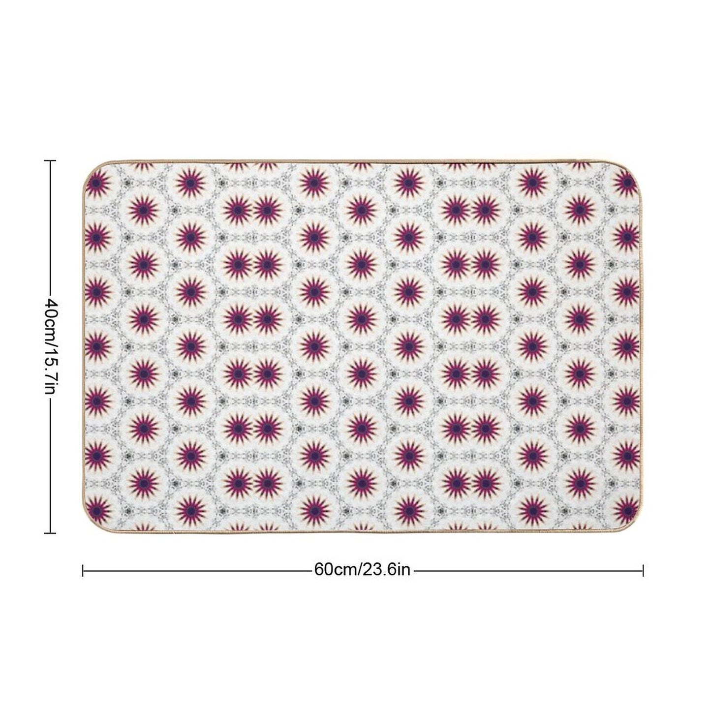 Blooming Flower on Fire Absorbent Bath Mat