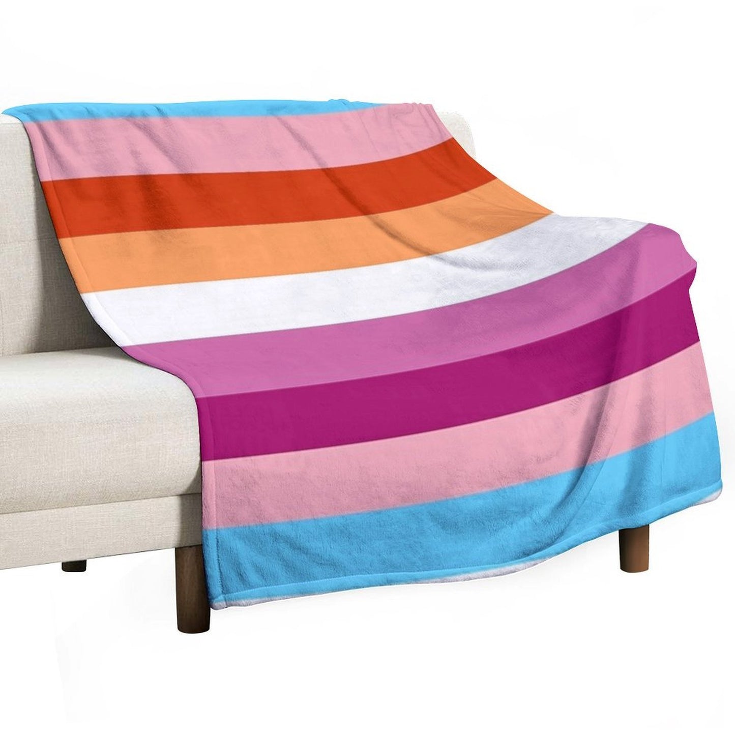Trans Lesbian Flag Machine-washable Throw Blanket