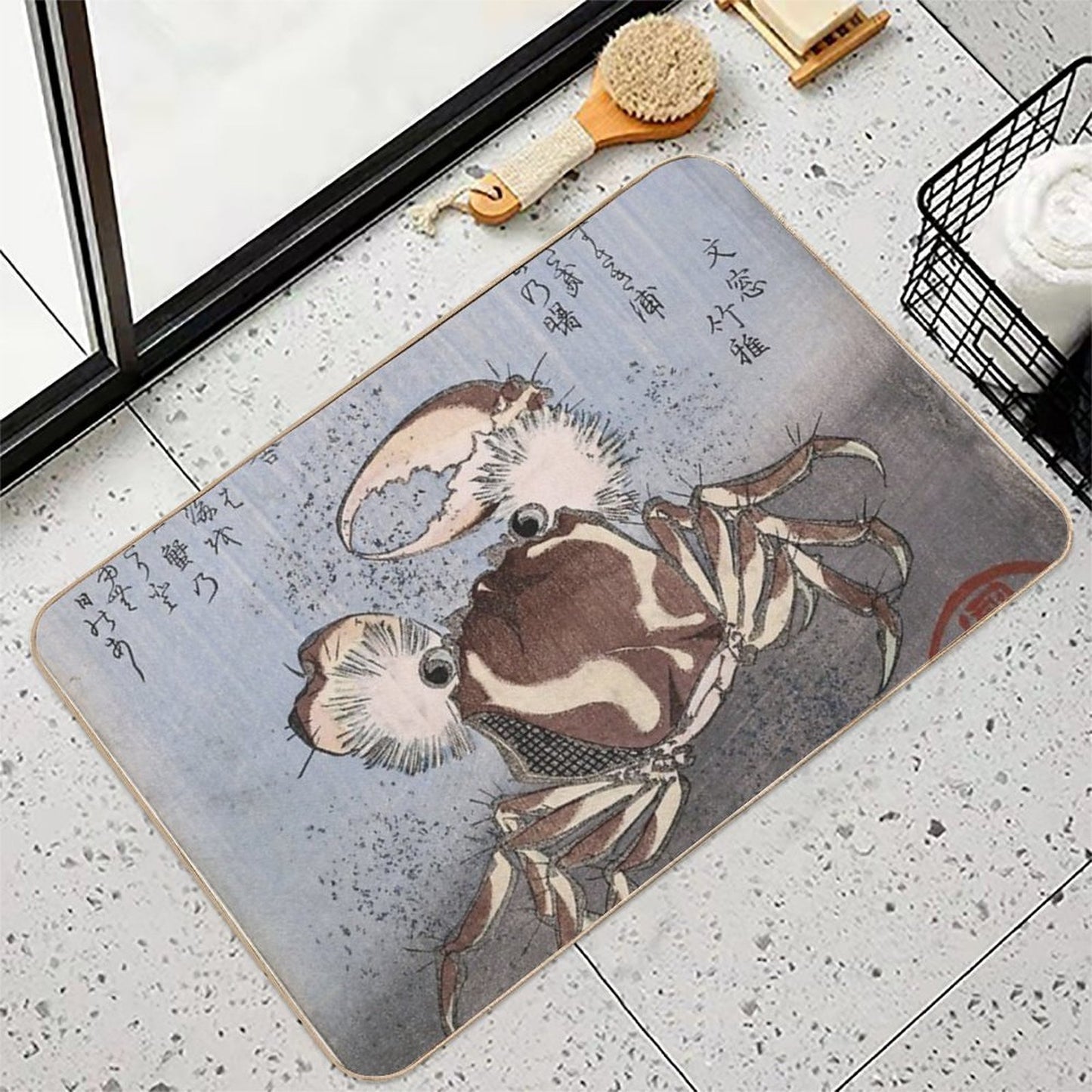 Utagawa Kunisada - A Crab on The Seashore Anti-Trip Bath Mat