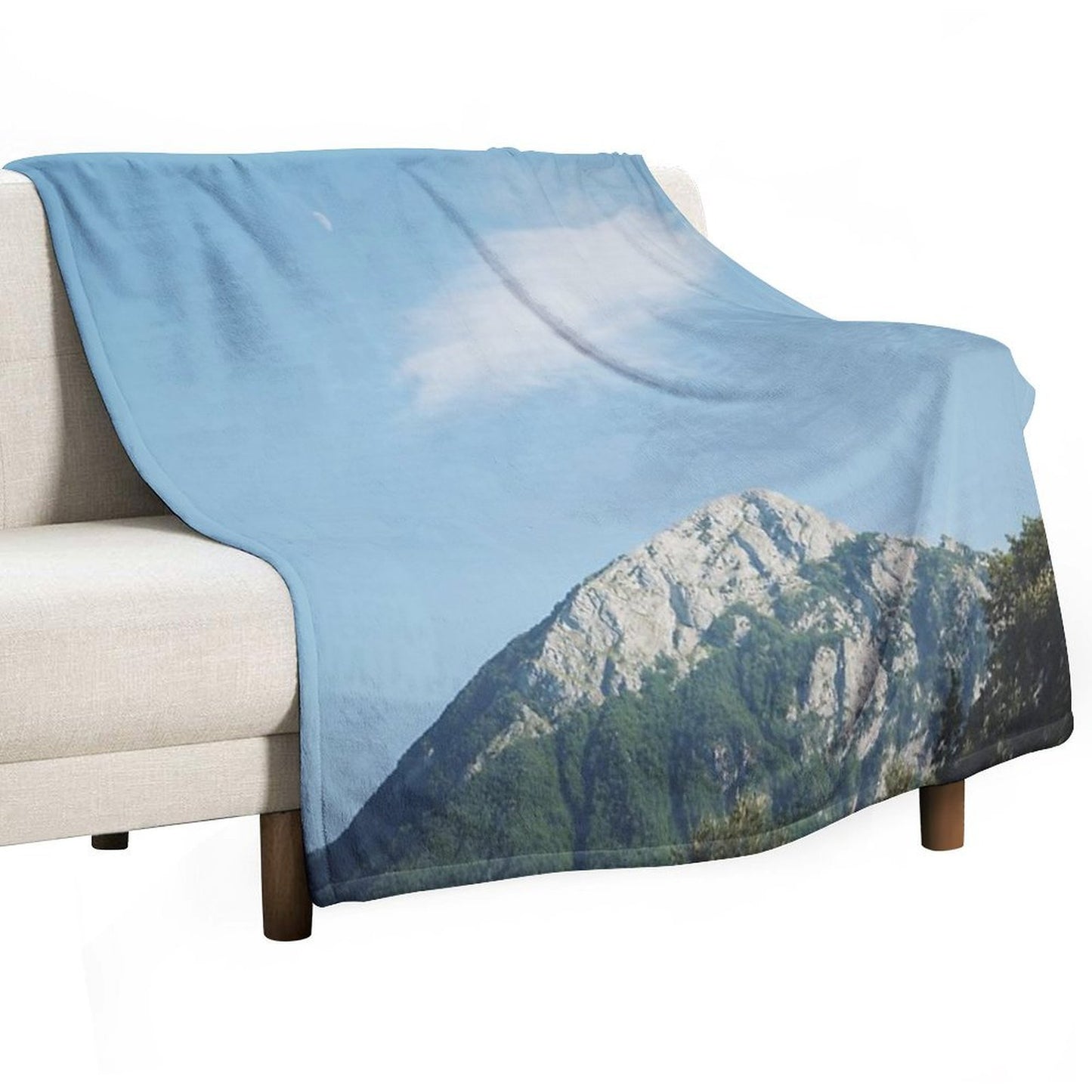 Mountains in The Background VIII Machine-washable Throw Blanket