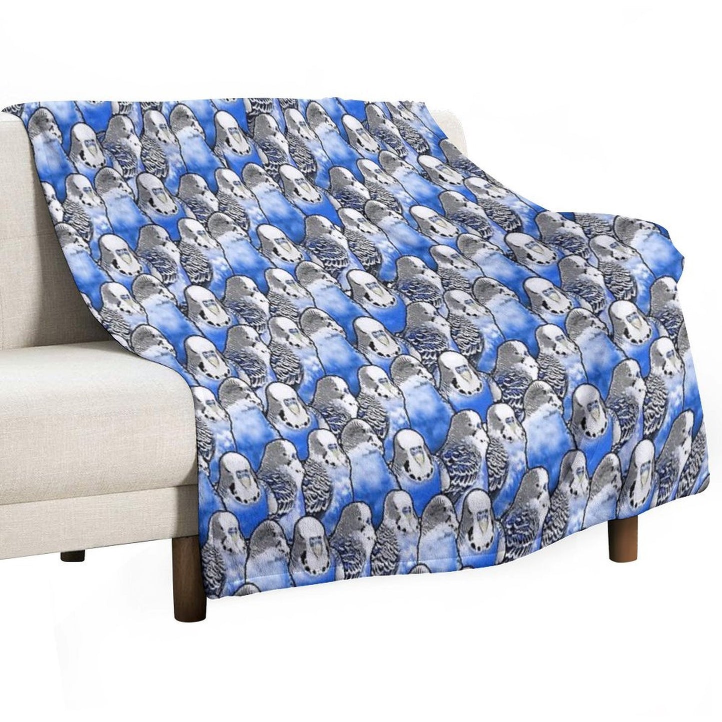 Budgie Blue Pattern All-season Throw Blanket