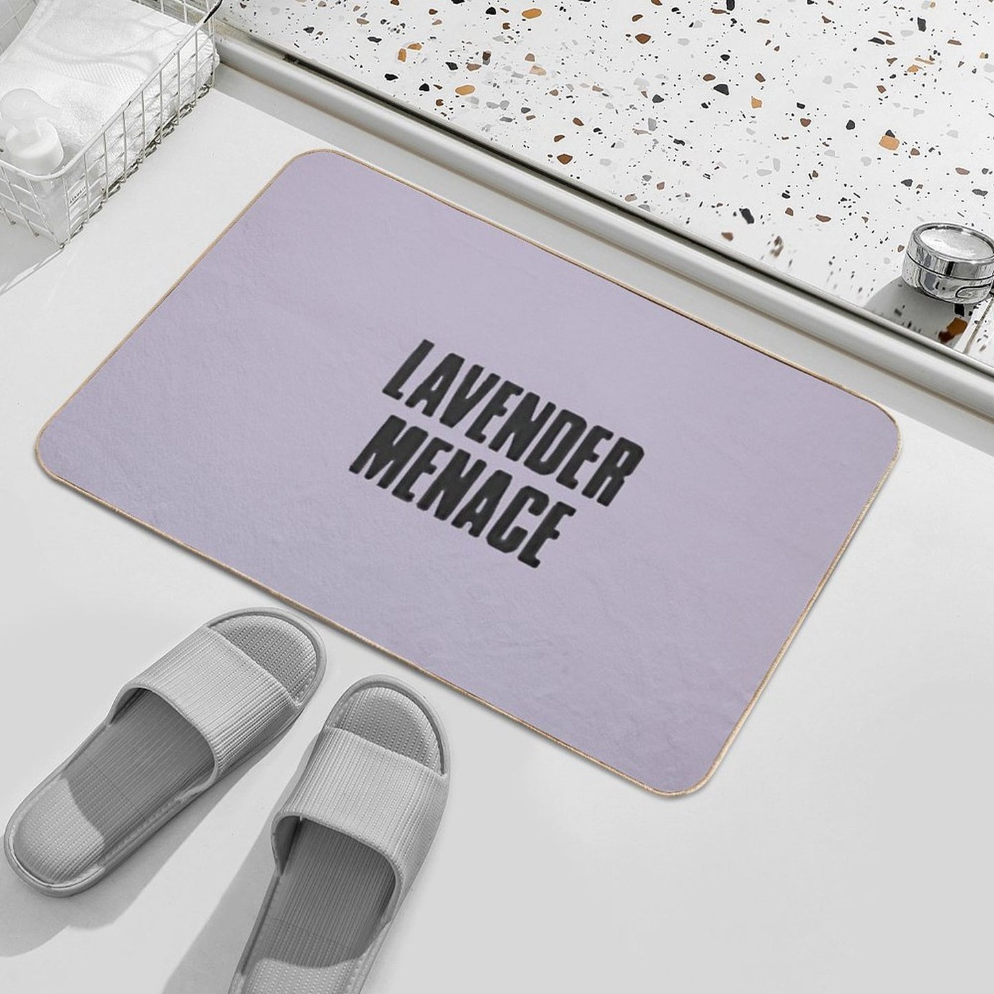 Vingtage Lesbian Feminist Lavender Menace Odorless Bath Mat