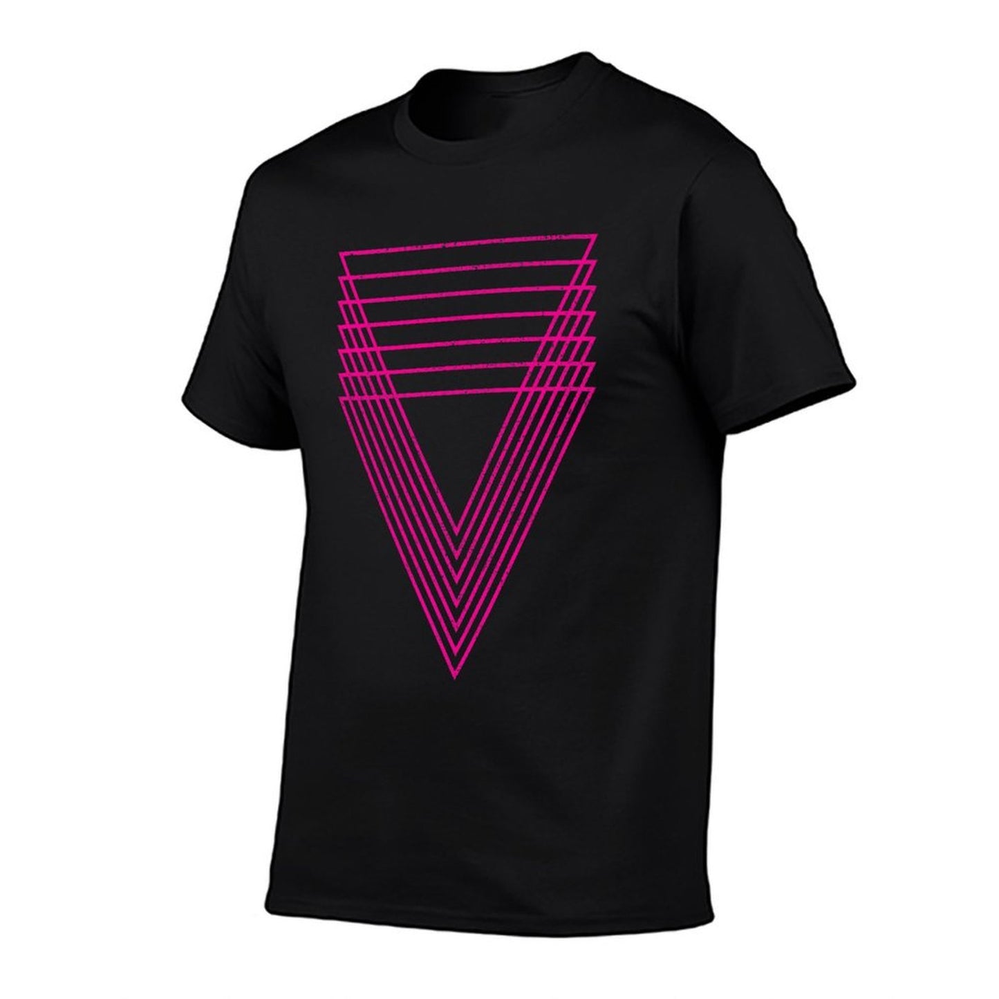Geometric 7 Overlapping Triangles Geometry Art Distressed Premium Trendy Pattern T-Shirt