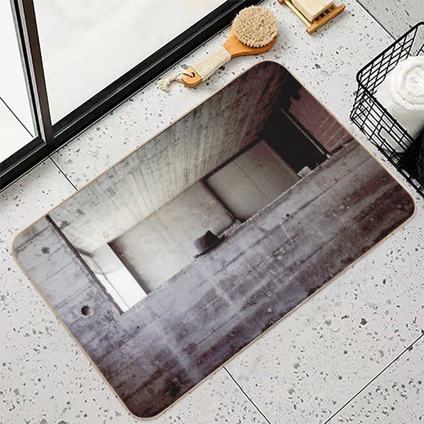 Hat During Lunchbreak Building Photolab in Rotkreuz, Switzerland 1968 Pet-Safe Bath Mat