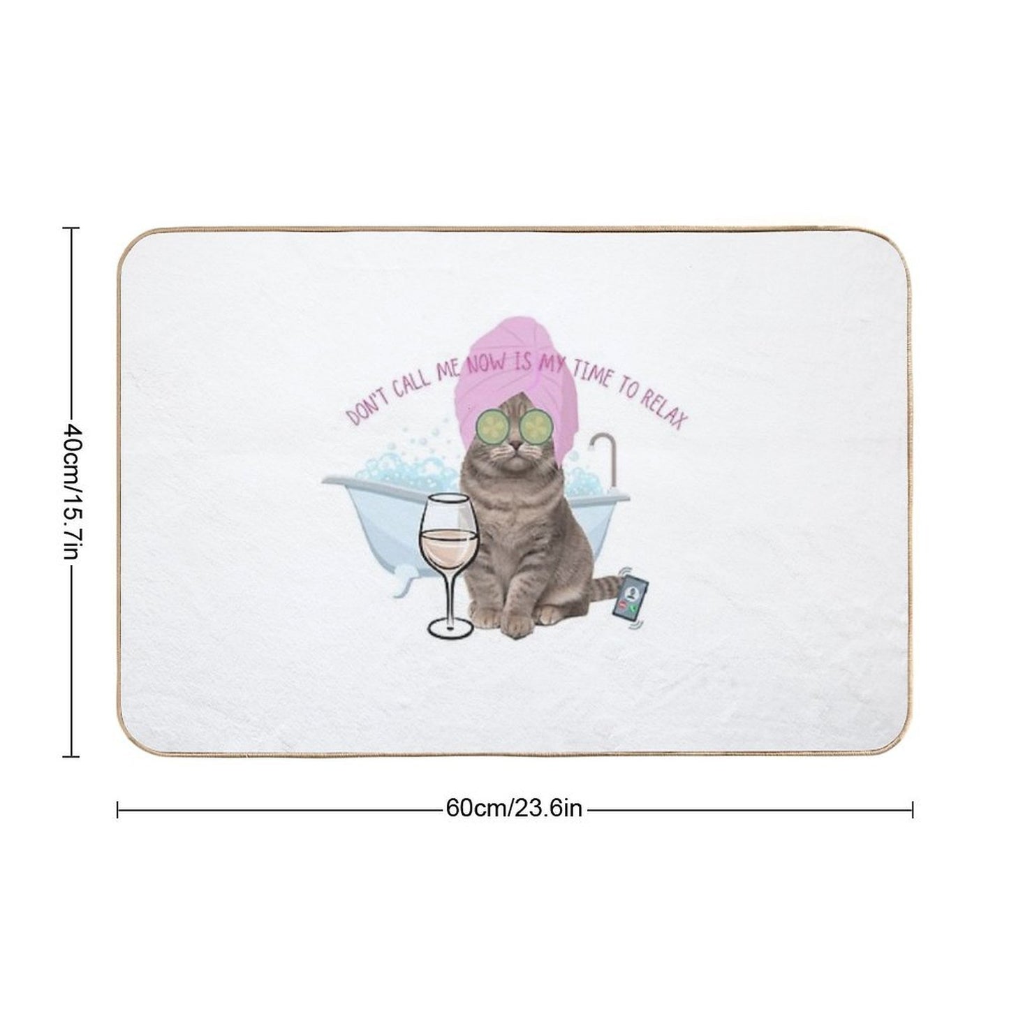 Funny Cat Relax Stain-Proof Bath Mat