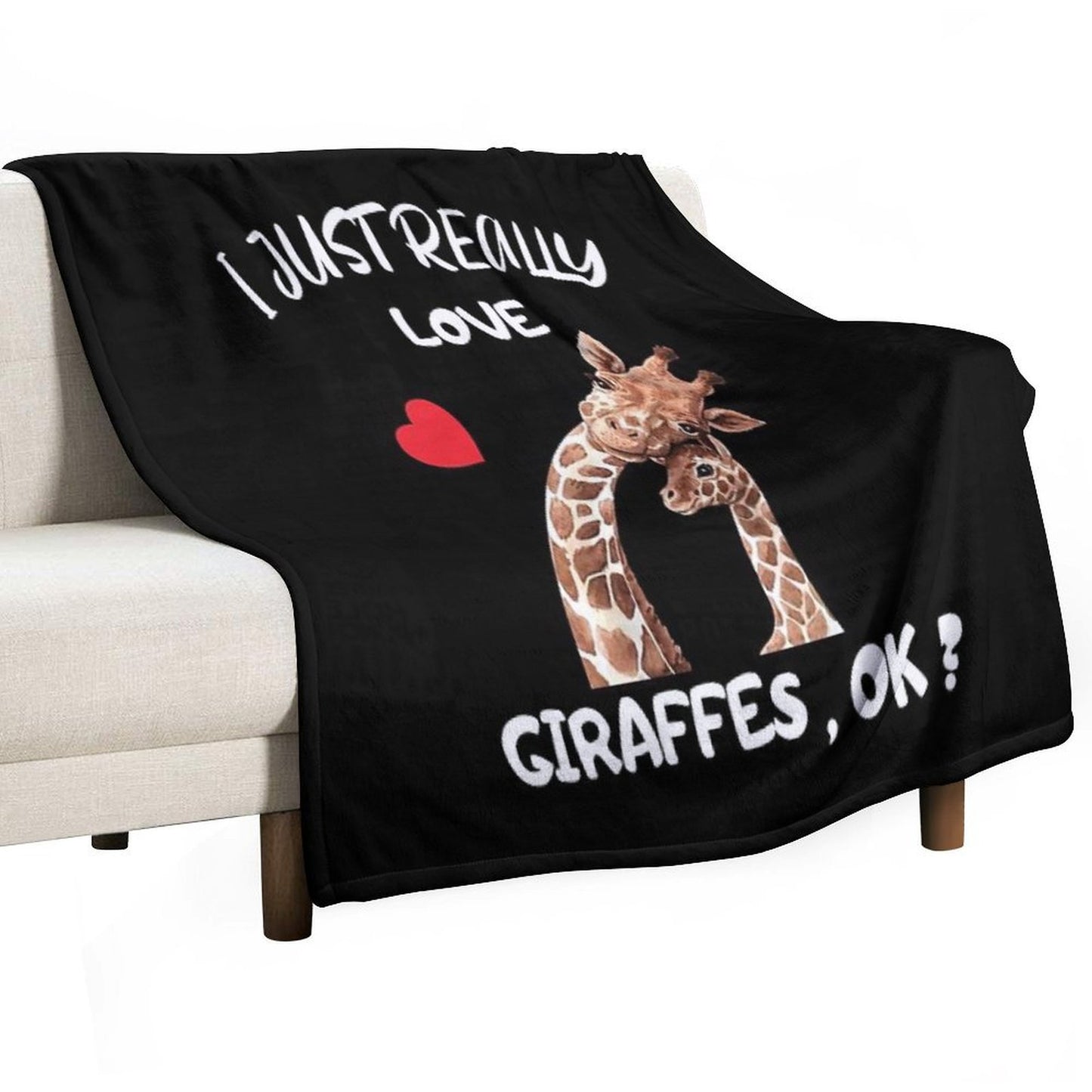 I Just Really Love Giraffes Premium Throw Blanket
