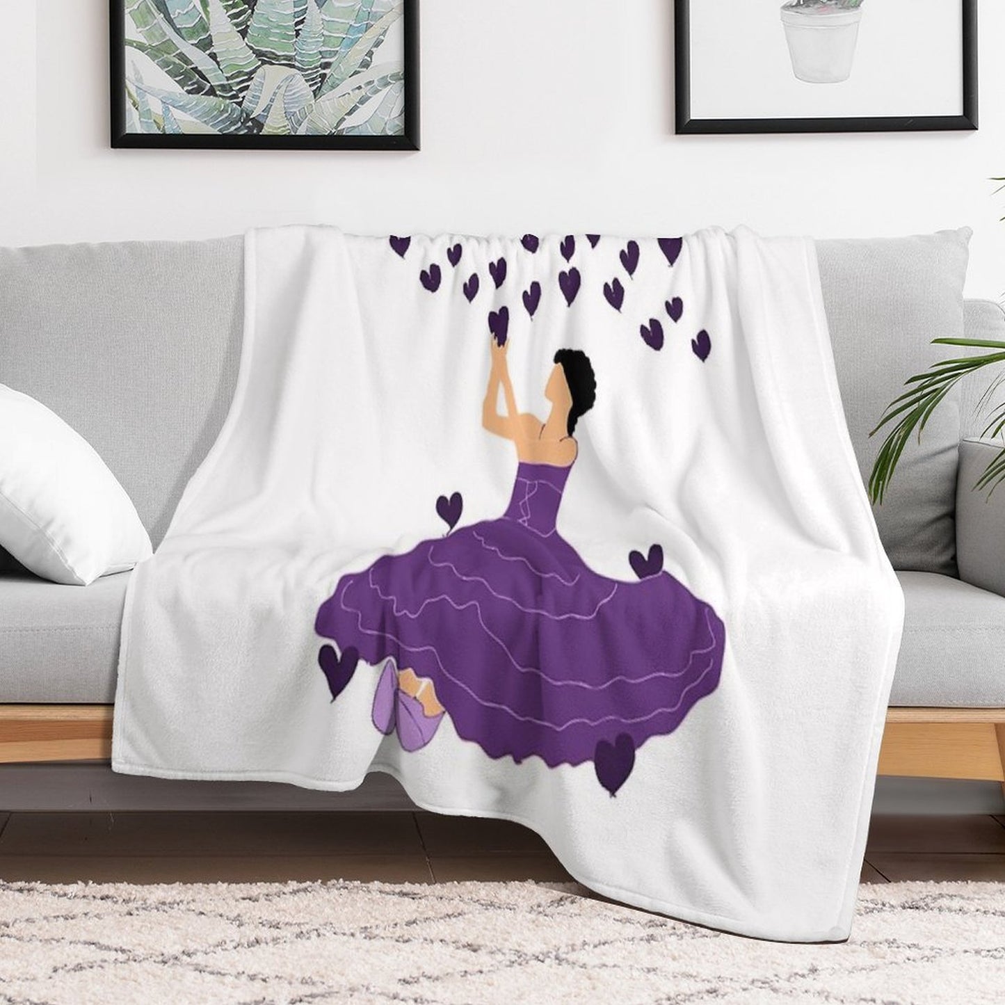Girl with Love Lightweight Throw Blanket