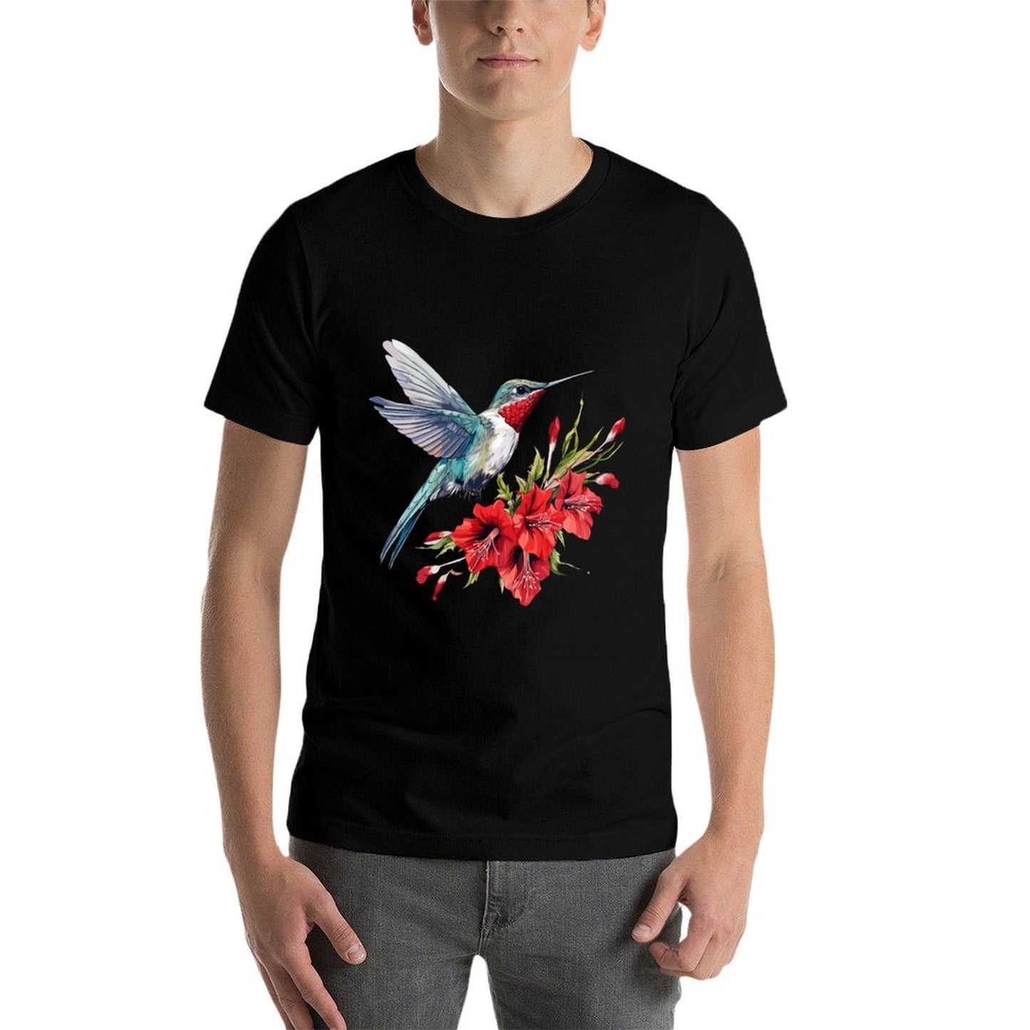 Watercolor Flower Hummingbird For Women Odor-resistant T-Shirt