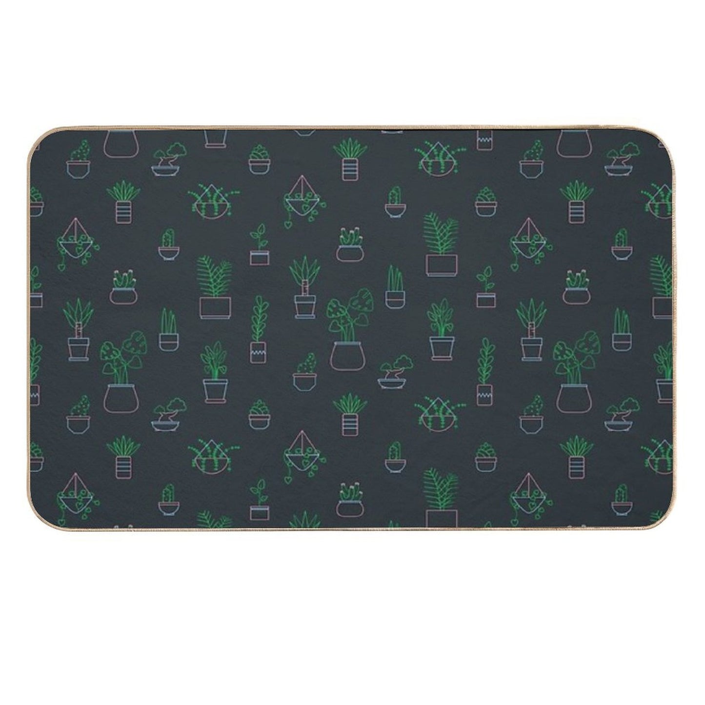 Neon Plants  High-Traffic Bath Mat
