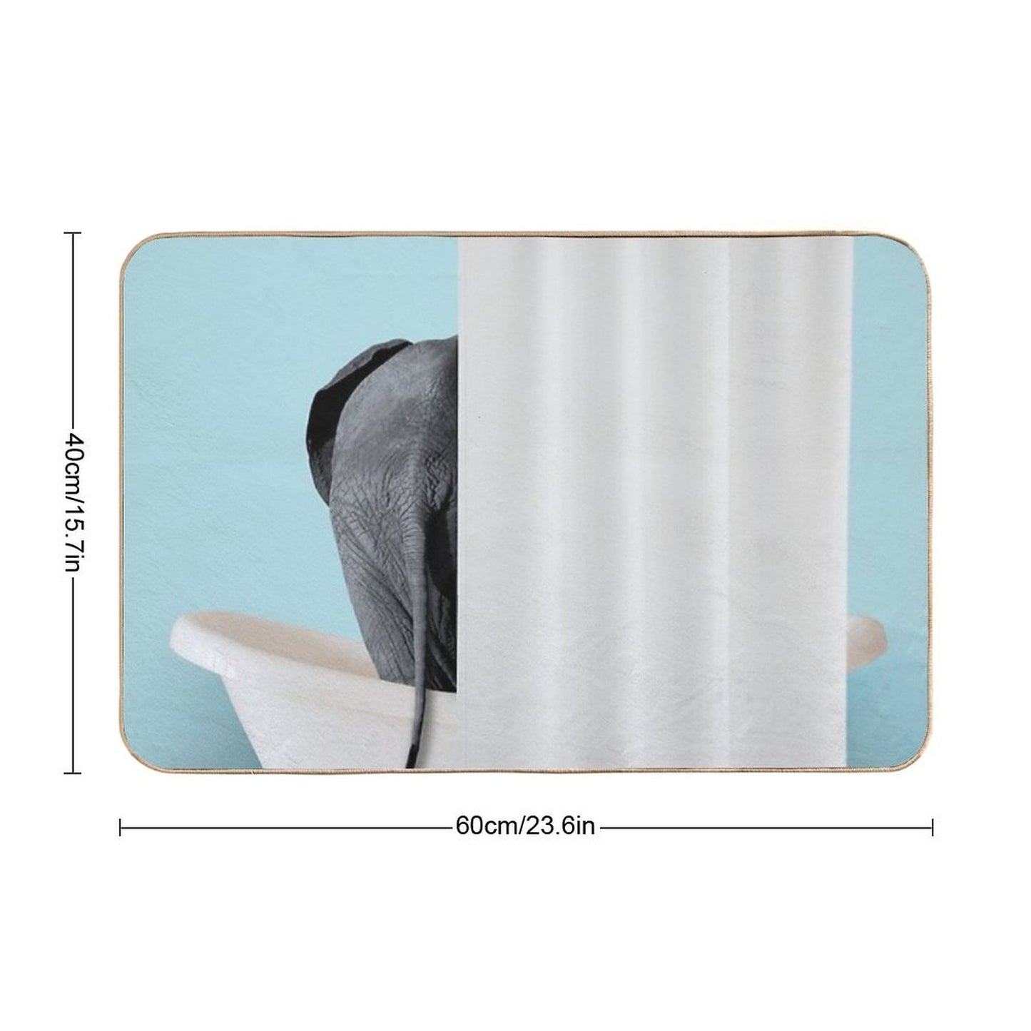Elephent Hiding in Bath Tub Eco-Friendly Bath Mat