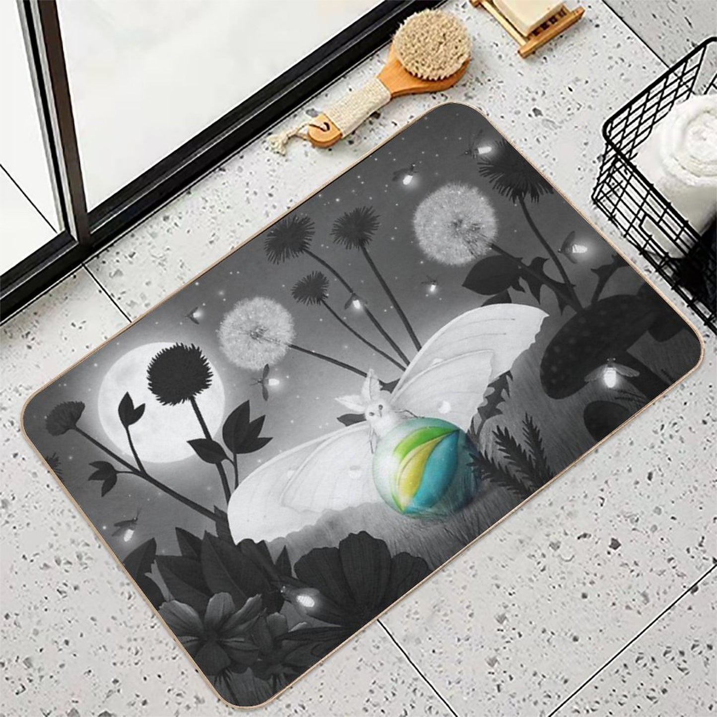 Luna Moth Repositionable Bath Mat