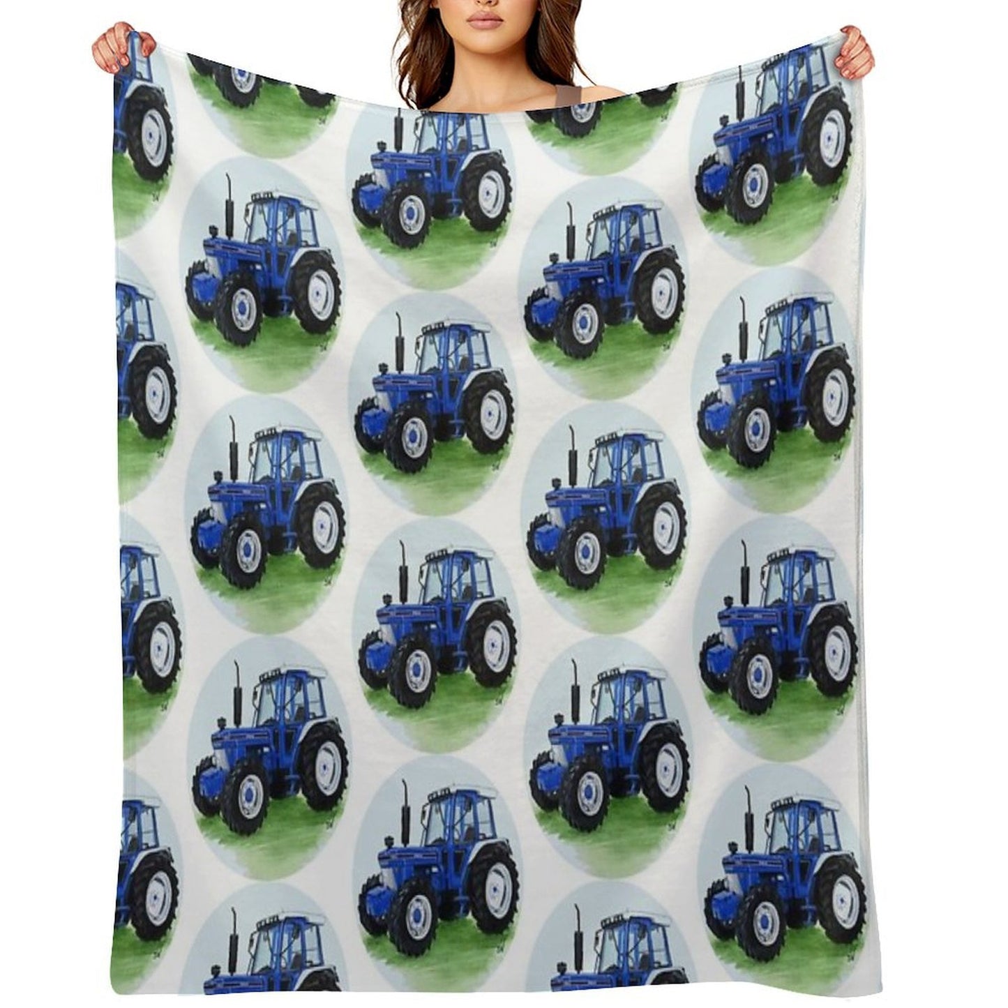 Blue Classic Tractor Gift-ready Throw Blanket