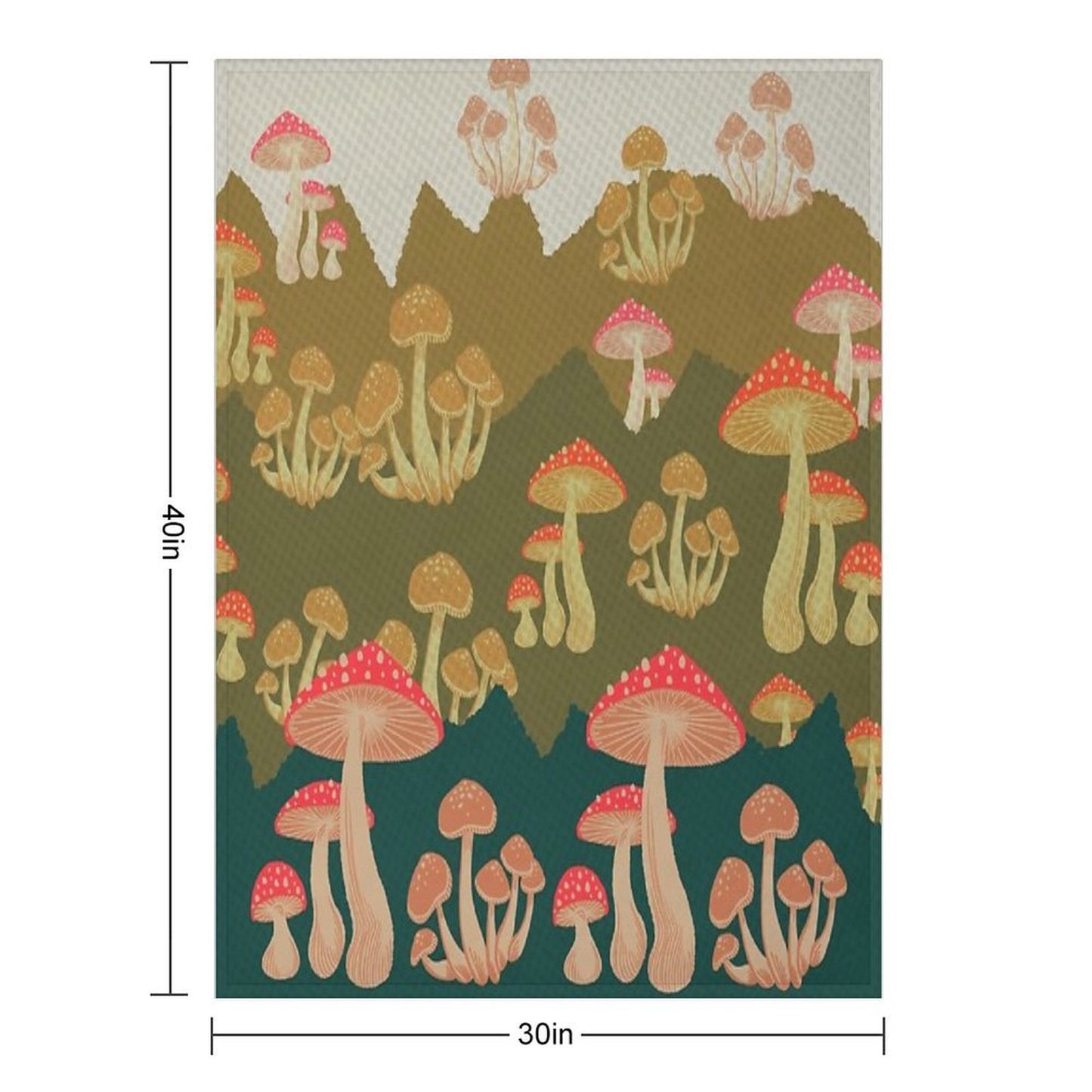 Mushroom Vintage Landscape Premium Throw Blanket