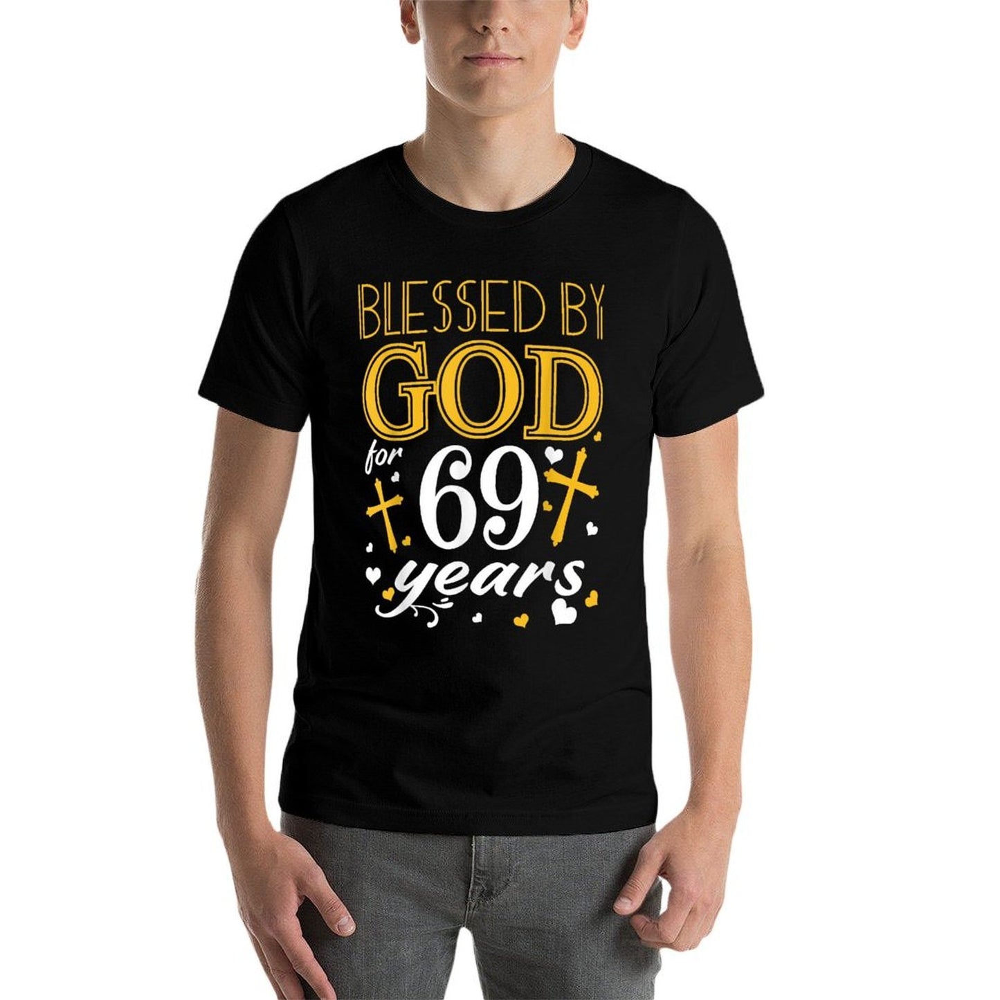 Vintage Blessed By God For 69 Years Happy 69th Birthday Summer-ready Fabric T-Shirt