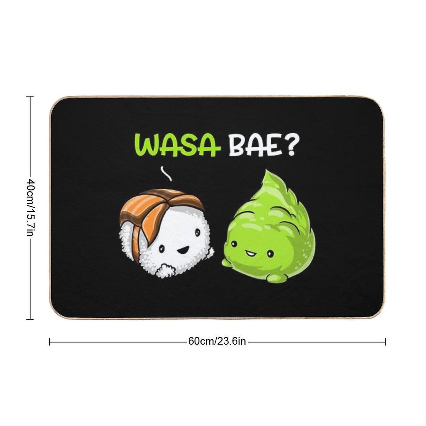 Sushi Wasabi Wasa Bae Anti-Trip Bath Mat