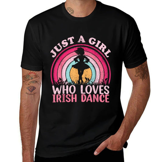 Vintage Retro Irish Dance Just A Girl Who Loves Irish Dance  Easy-care T-Shirt