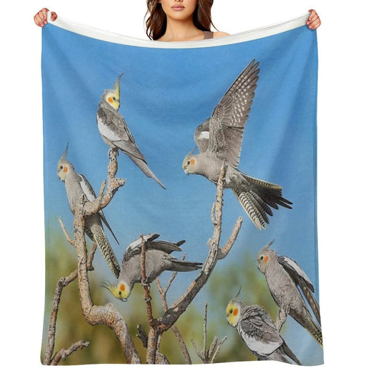 Rise And Shine (Cockatiels) Shrink-resistant Throw Blanket